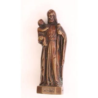 Antique miniature bronze religious figure,