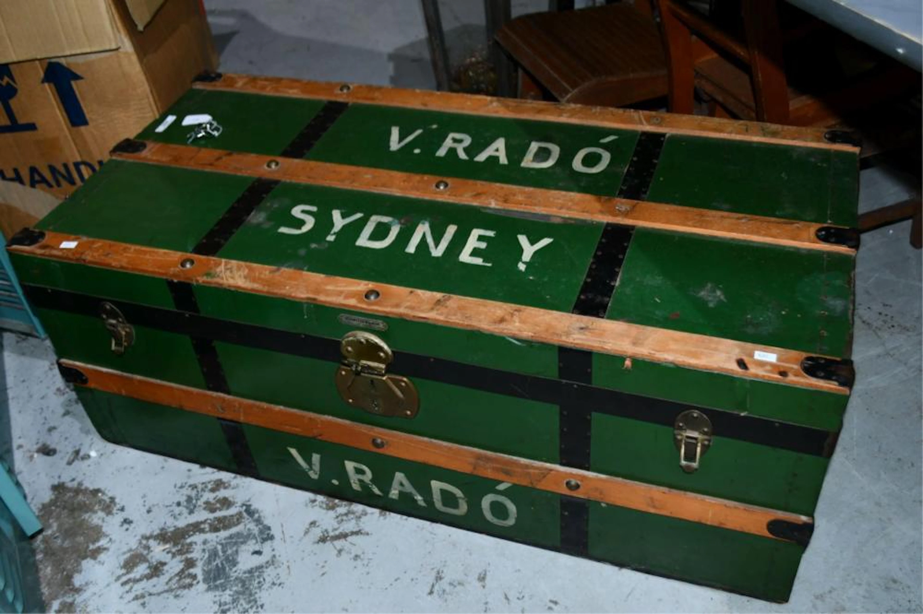 Vintage shipping trunk,