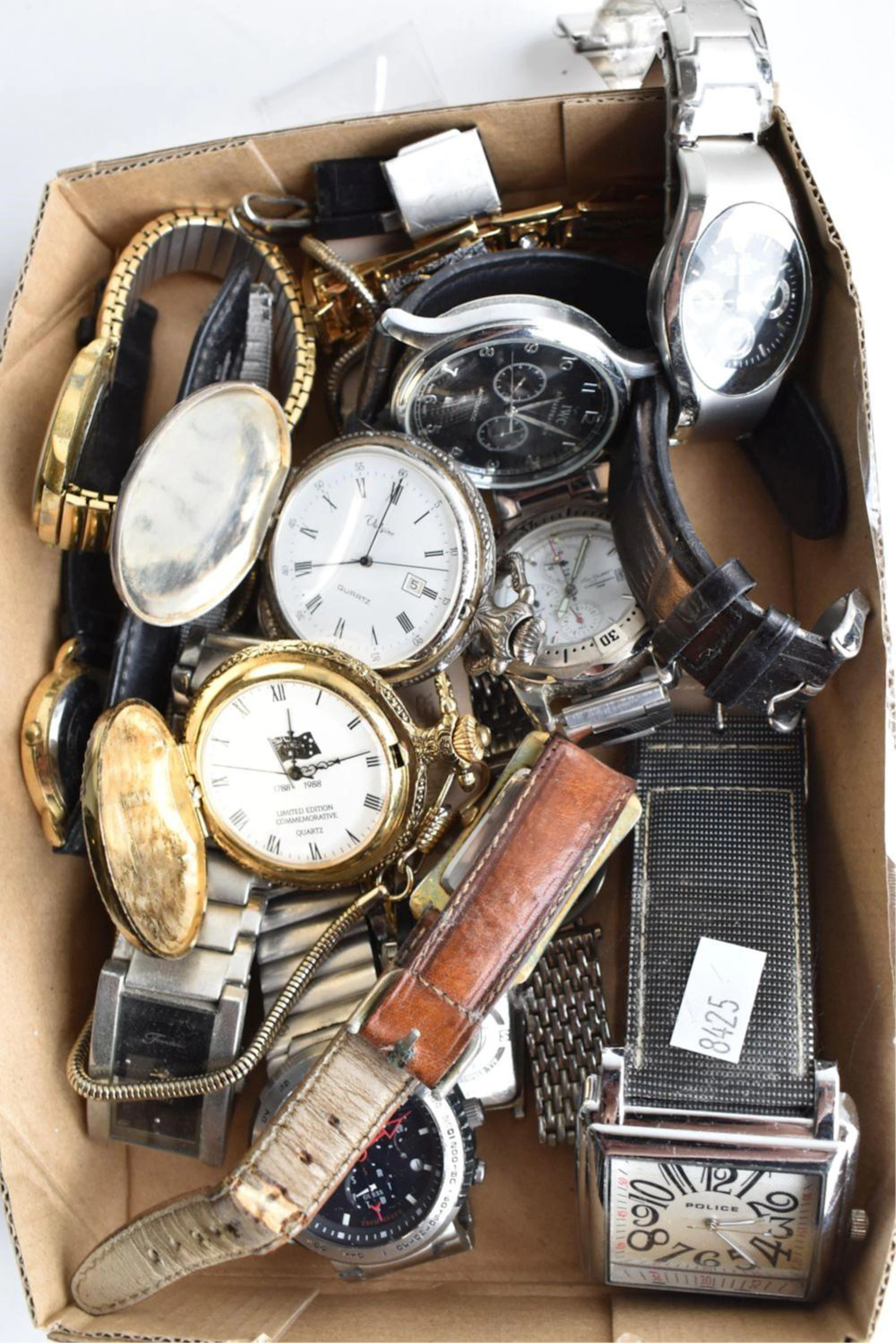 Box containing approx 13 assorted wristwatches,