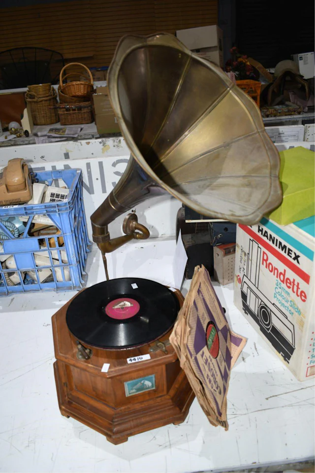 His Master's Voice table top gramophone,