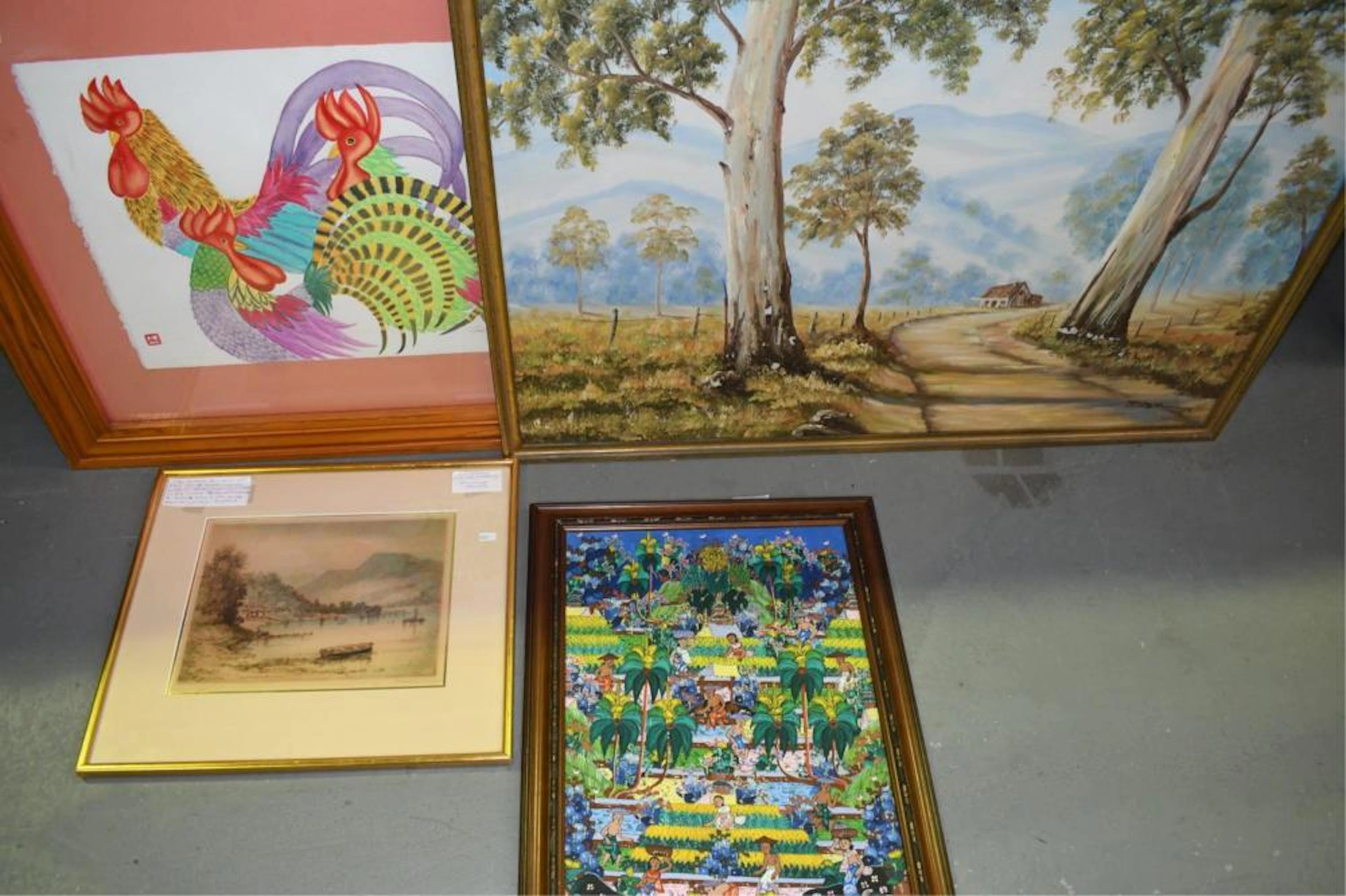Four various artworks,