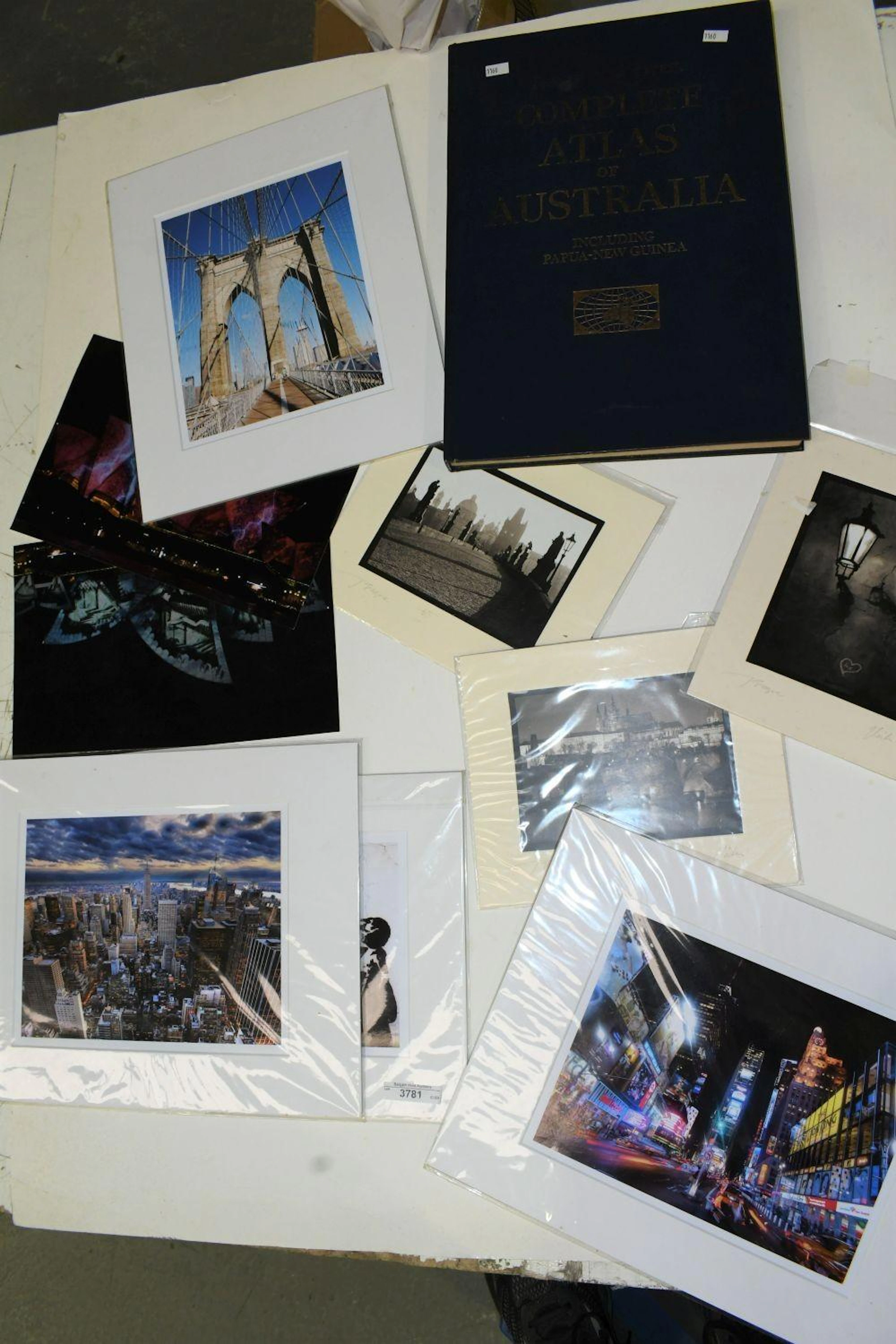 Collection of photographic prints including Banksy etc