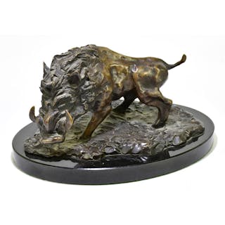 BILL MATHER; a bronze sculpture representing a wild boar