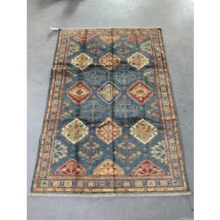 Fine Handmade Afghan Super Kazak rug, pure wool. 223cm x 154cm.