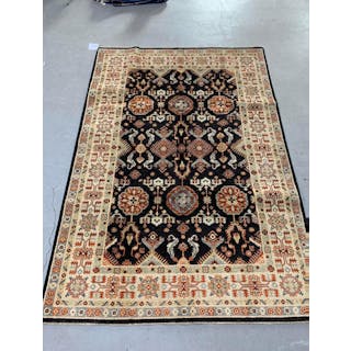 Vegetable dyed Afghan Chobi rug, Handmade, pure wool. 250cm x 173cm.