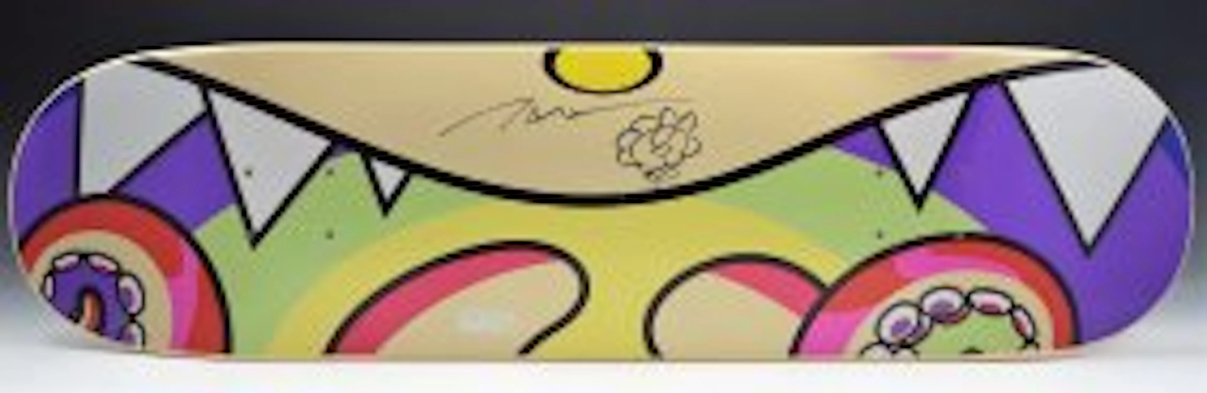 Takashi Murakami Drawing on Skateboard