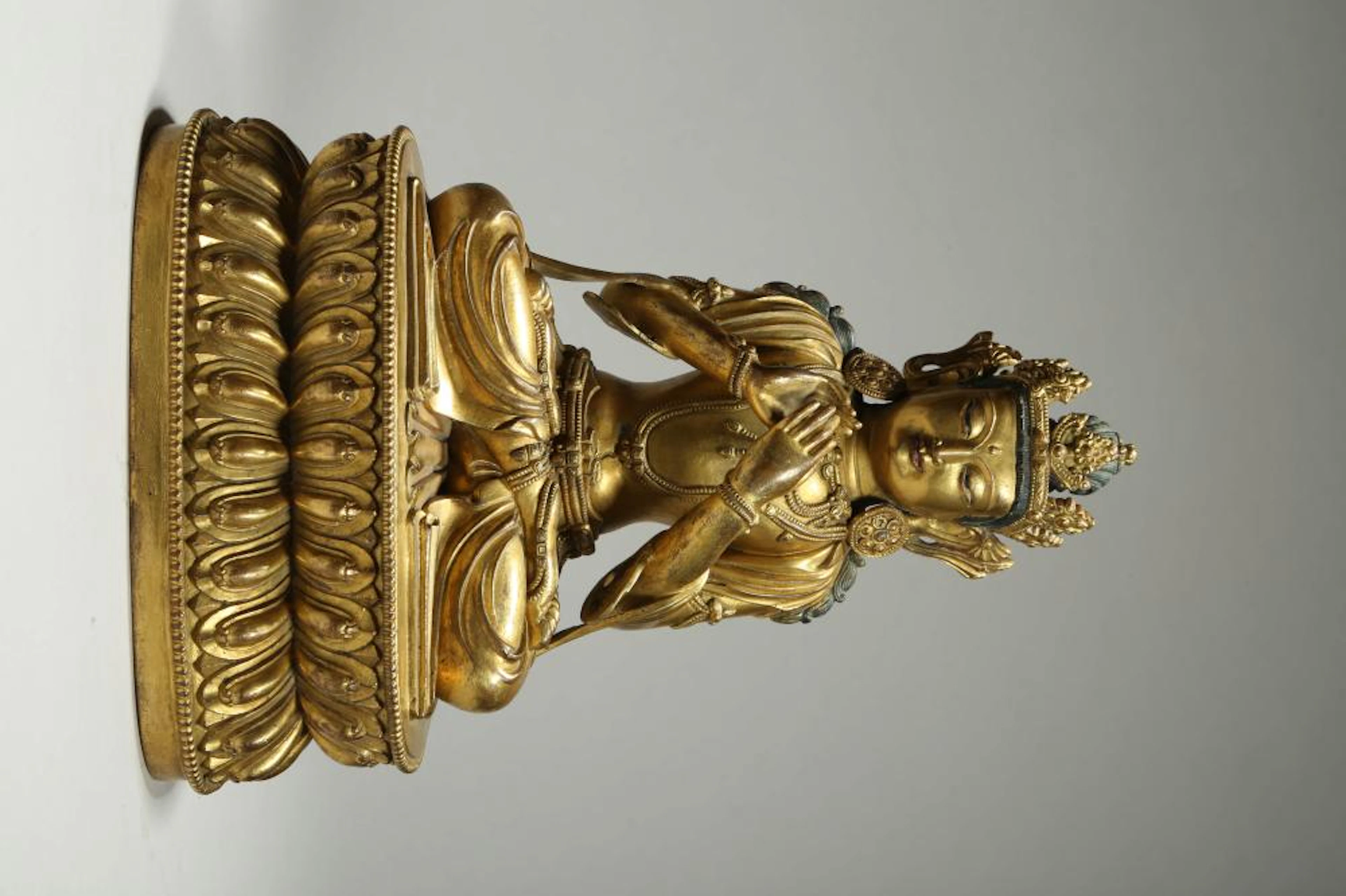 Probably Imperial Gilt Bronze Figure of Vairocana
