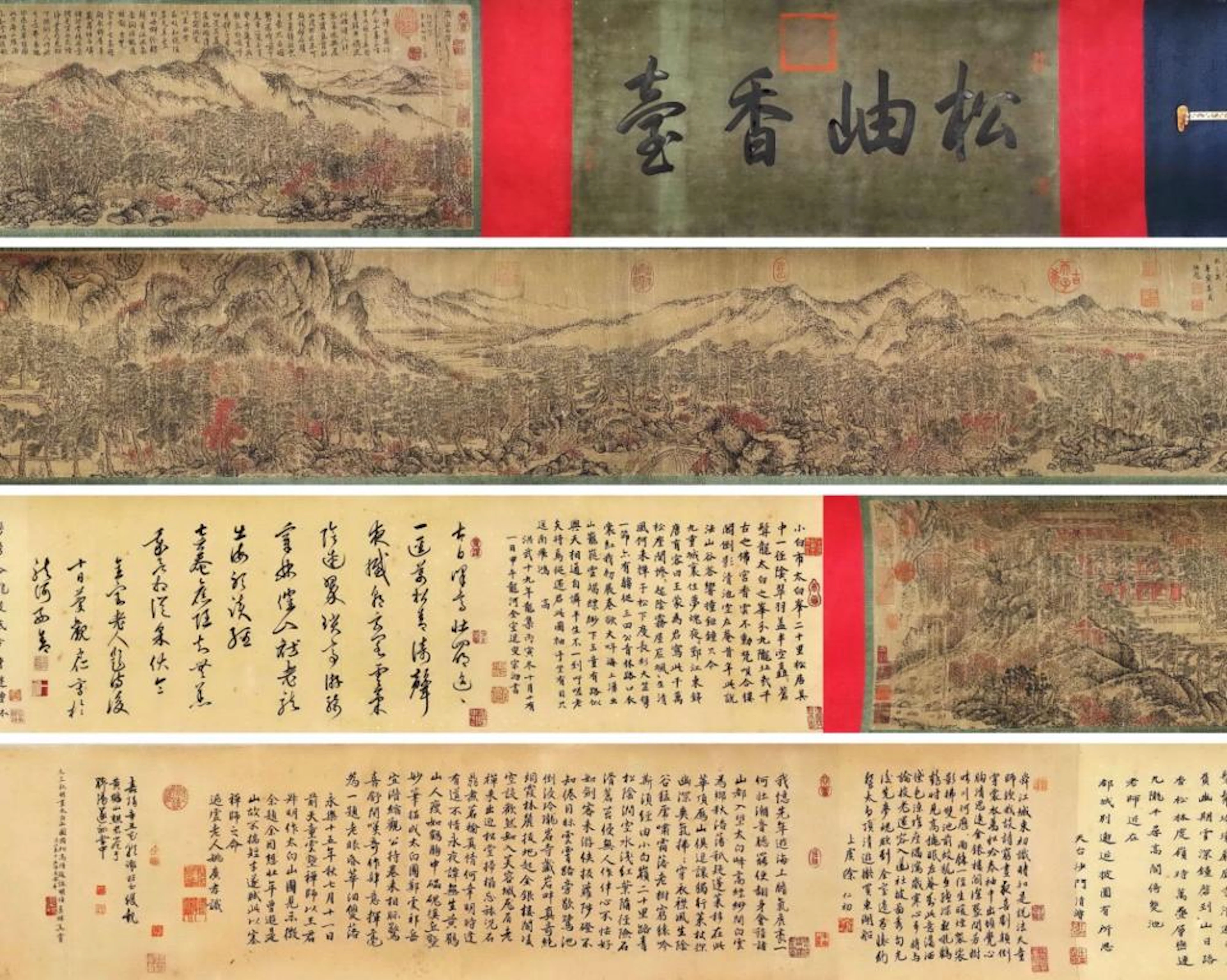Wang Meng, Attributed to, Chinese Landscape Painting on silk, Hand scroll