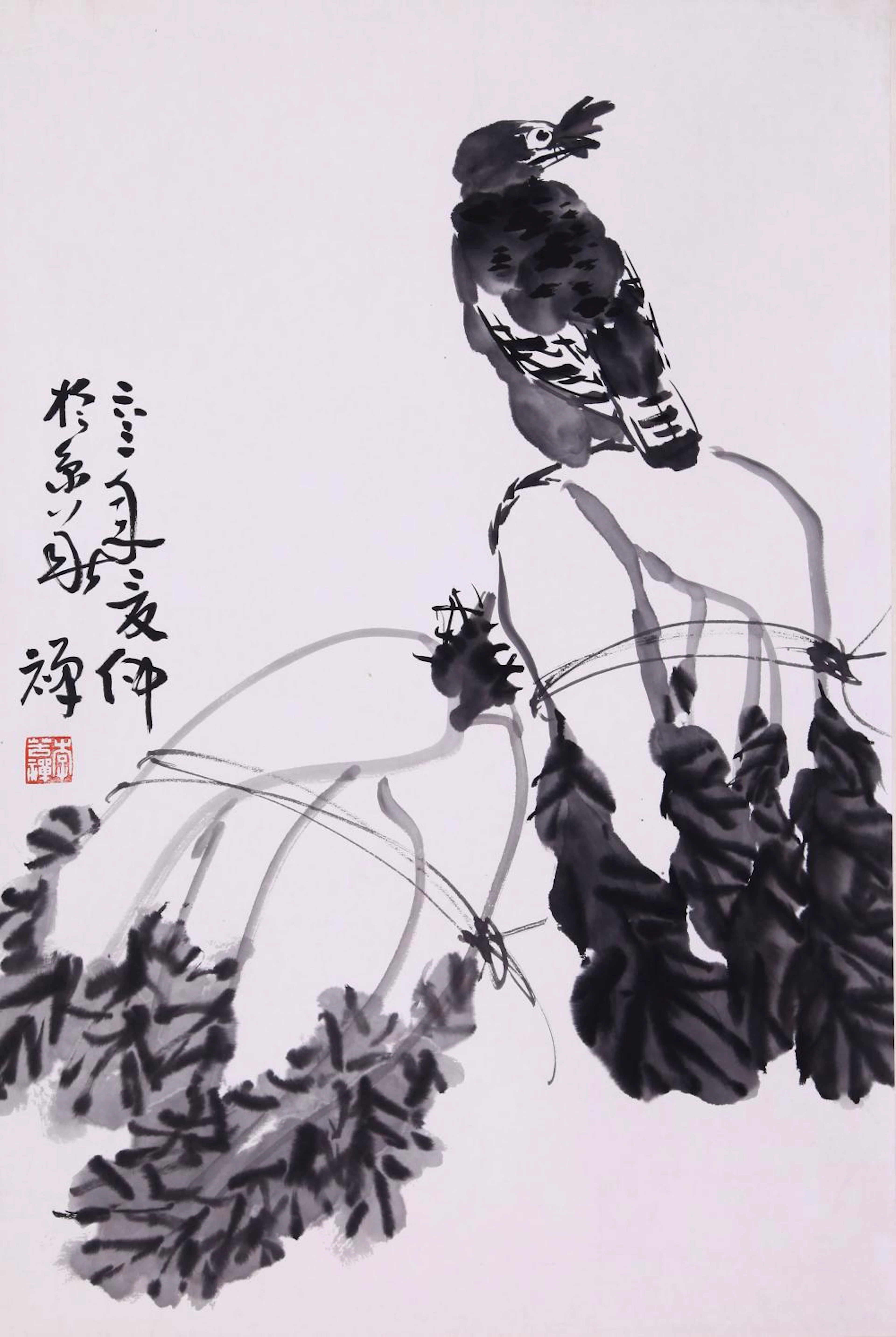 LI KUCHAN, ATTRIBUTED TO, CHINESE CABBAGE AND MYNA