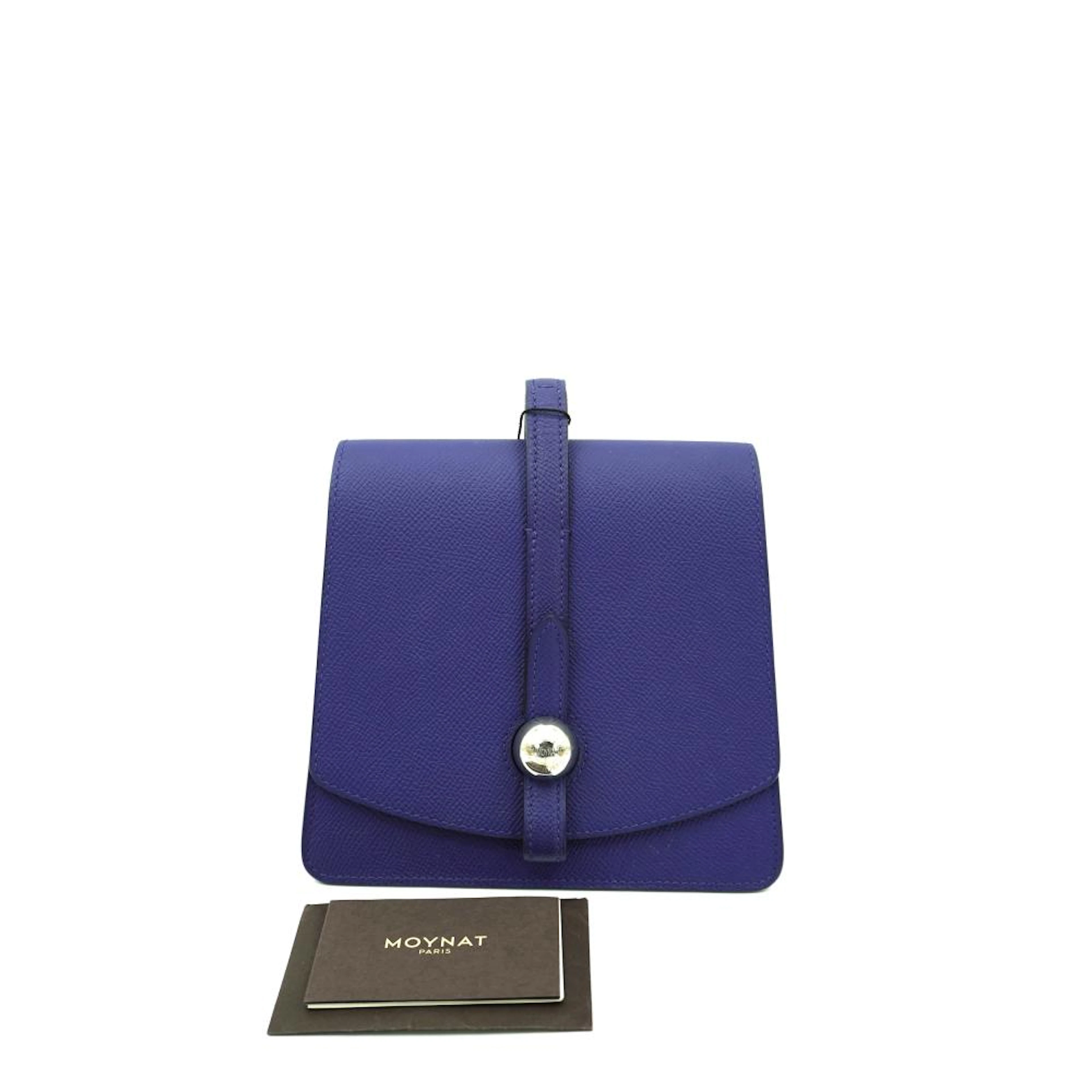 A PUPLE BLUE MOYNAT CARAT CALFSKIN CLUTCH