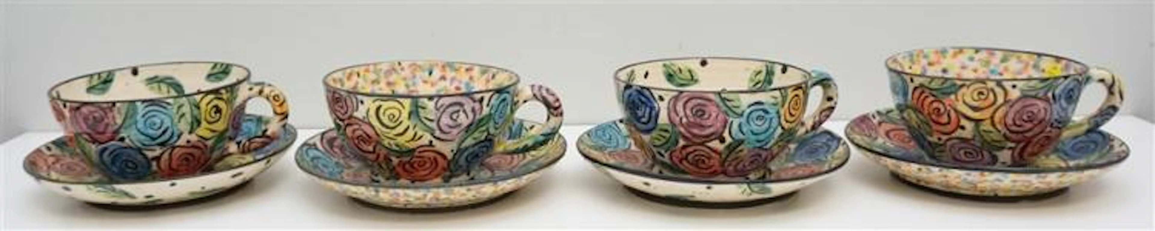 4 MARY ROSE YOUNG BREAKFAST CUP / SAUCERS