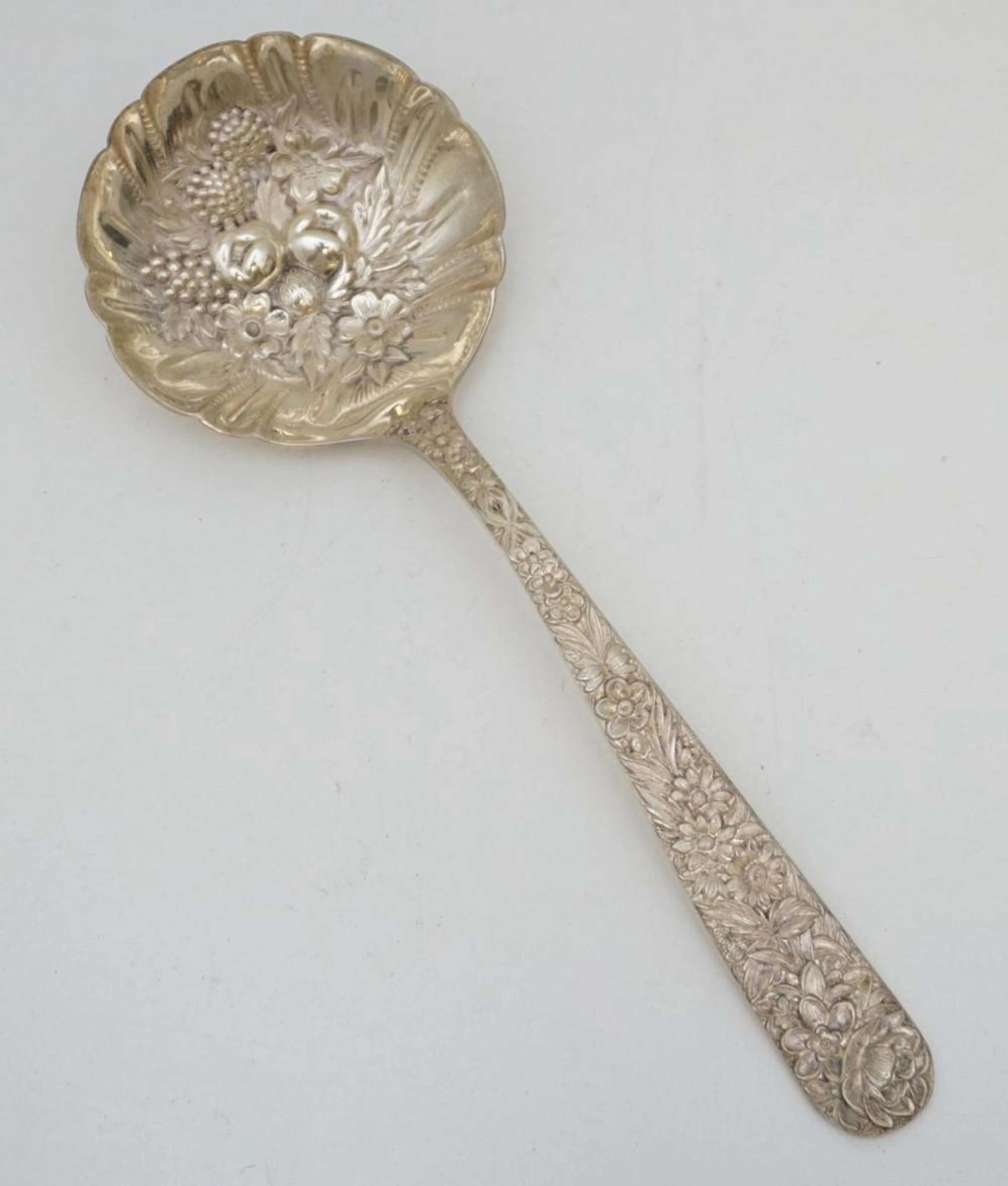 S. KIRK STERLING LARGE BERRY CASSEROLE SPOON