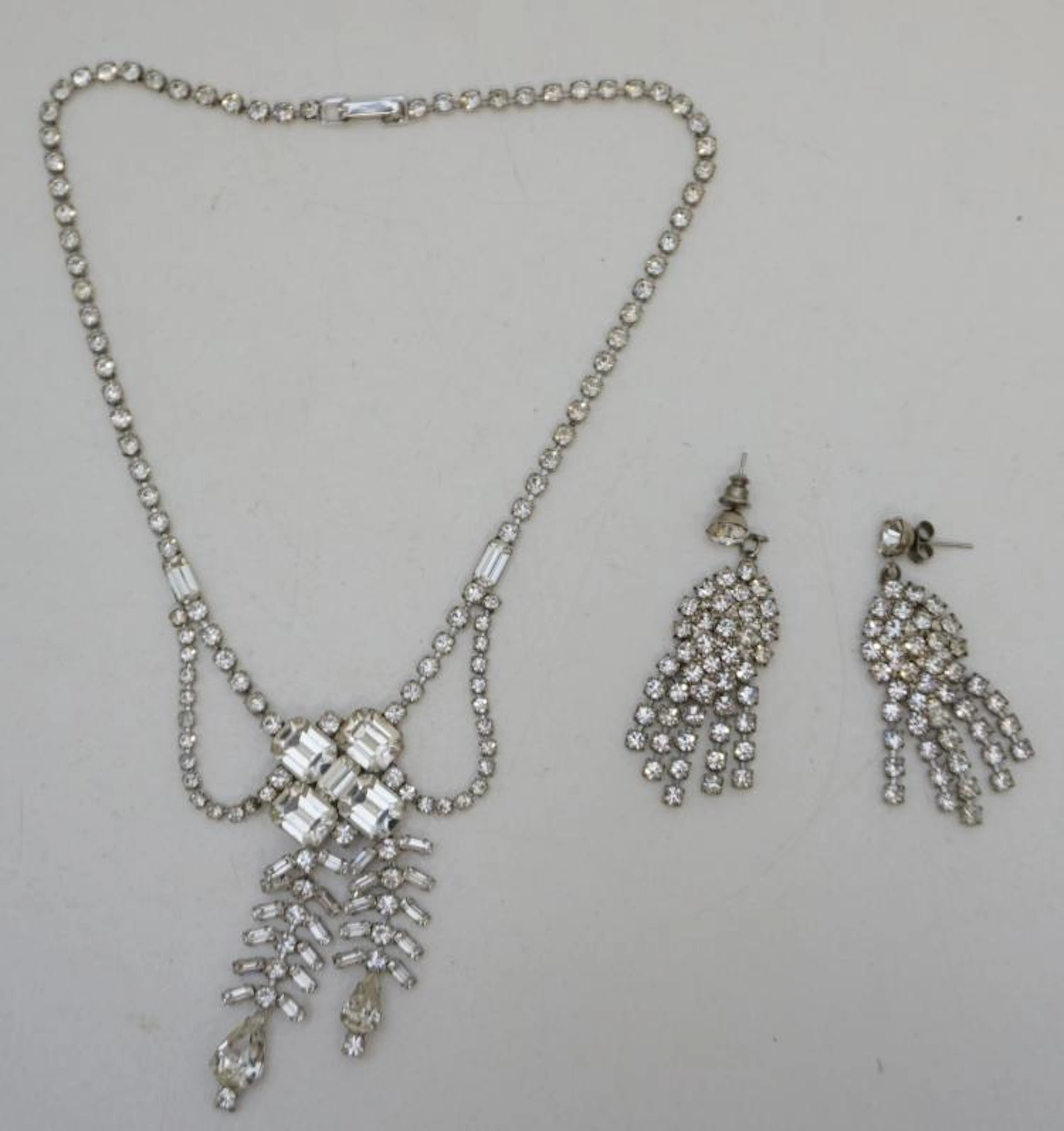 JAY FLEX STERLING RHINESTONE DEMI PARURE