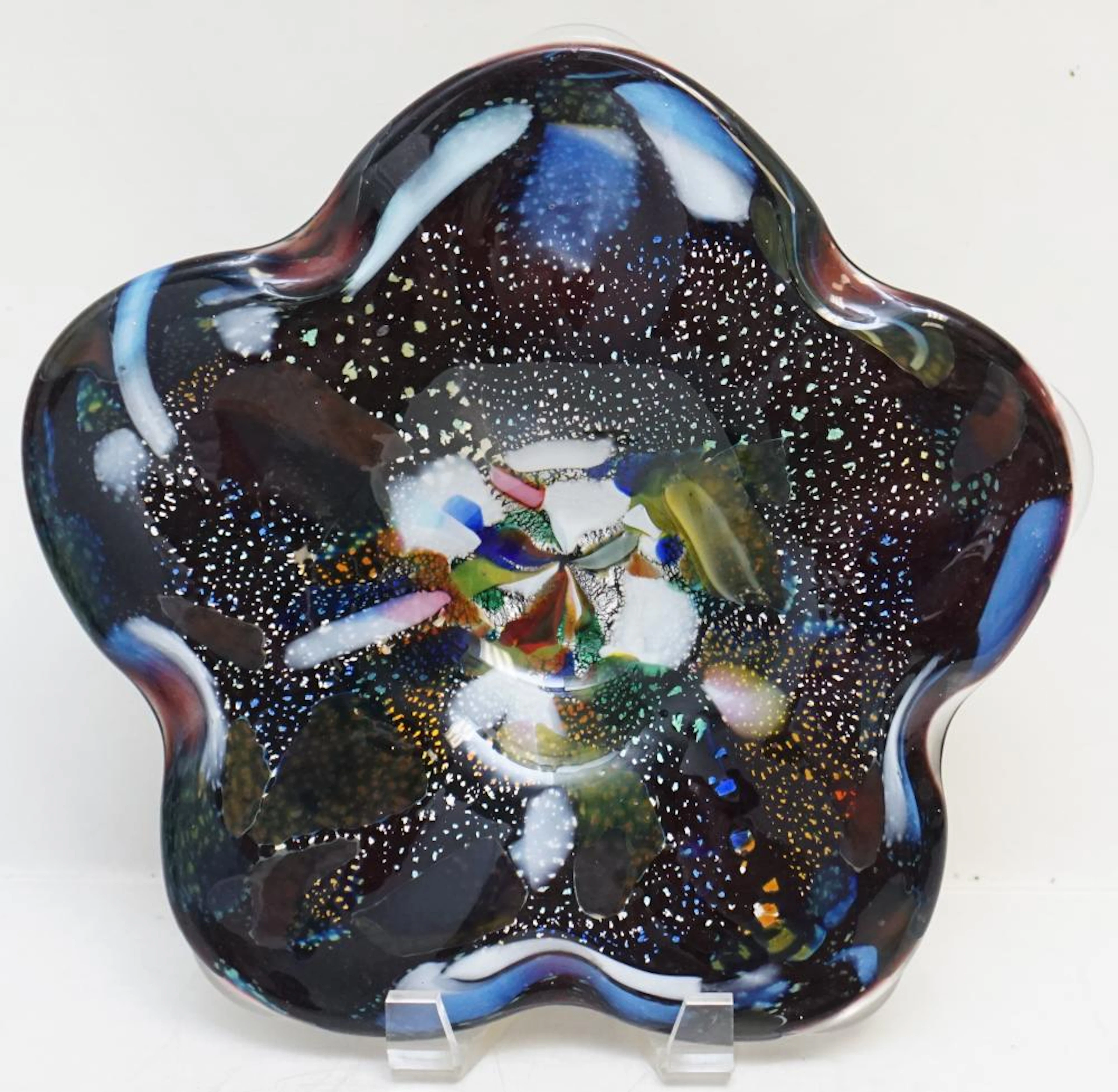 MID CENTURY AVEM MURANO TUTTI FRUTTI BOWL