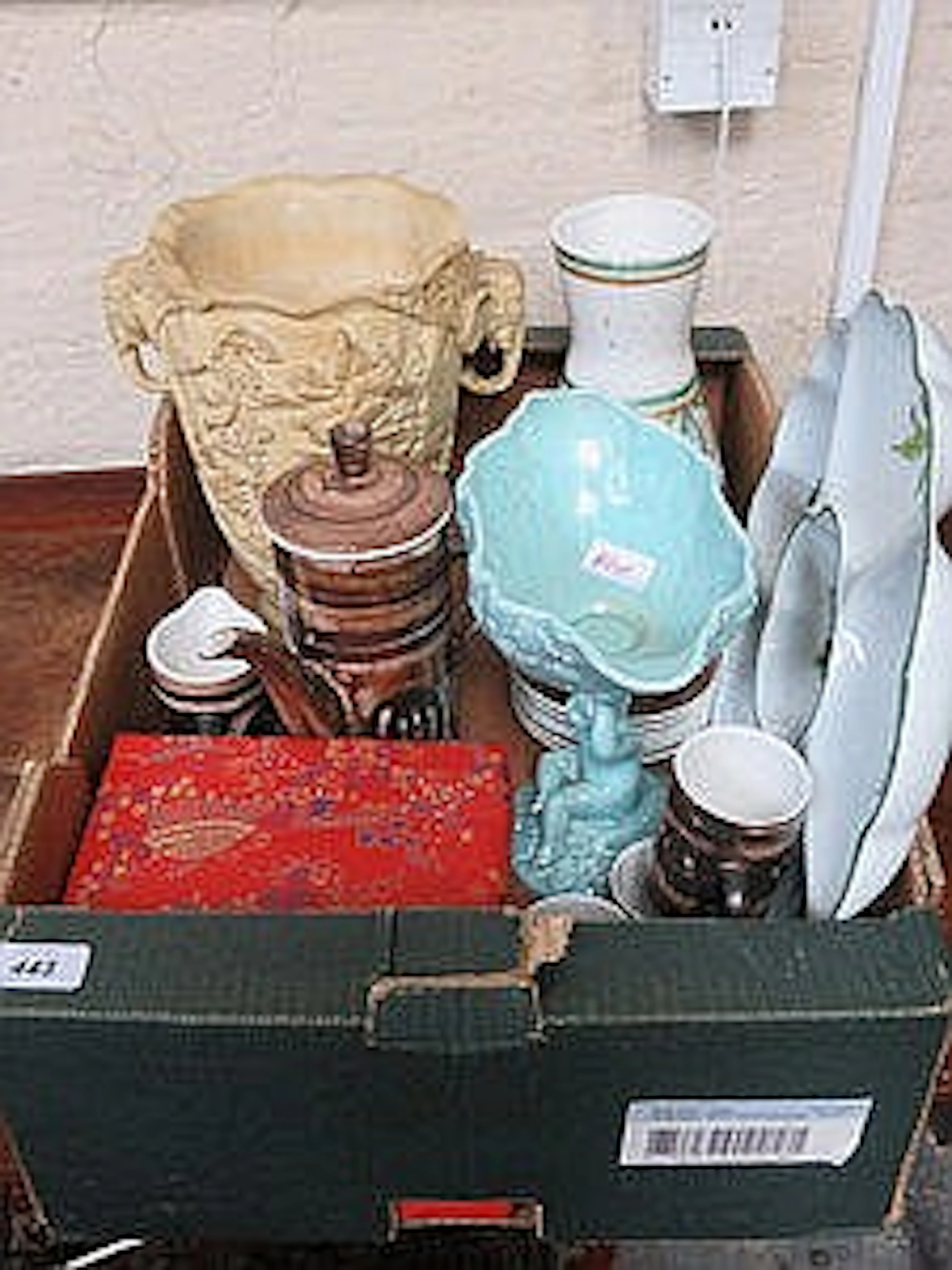 SUNDRY CERAMIC INCLUDING RESIN VASE, BOXED CHINESE