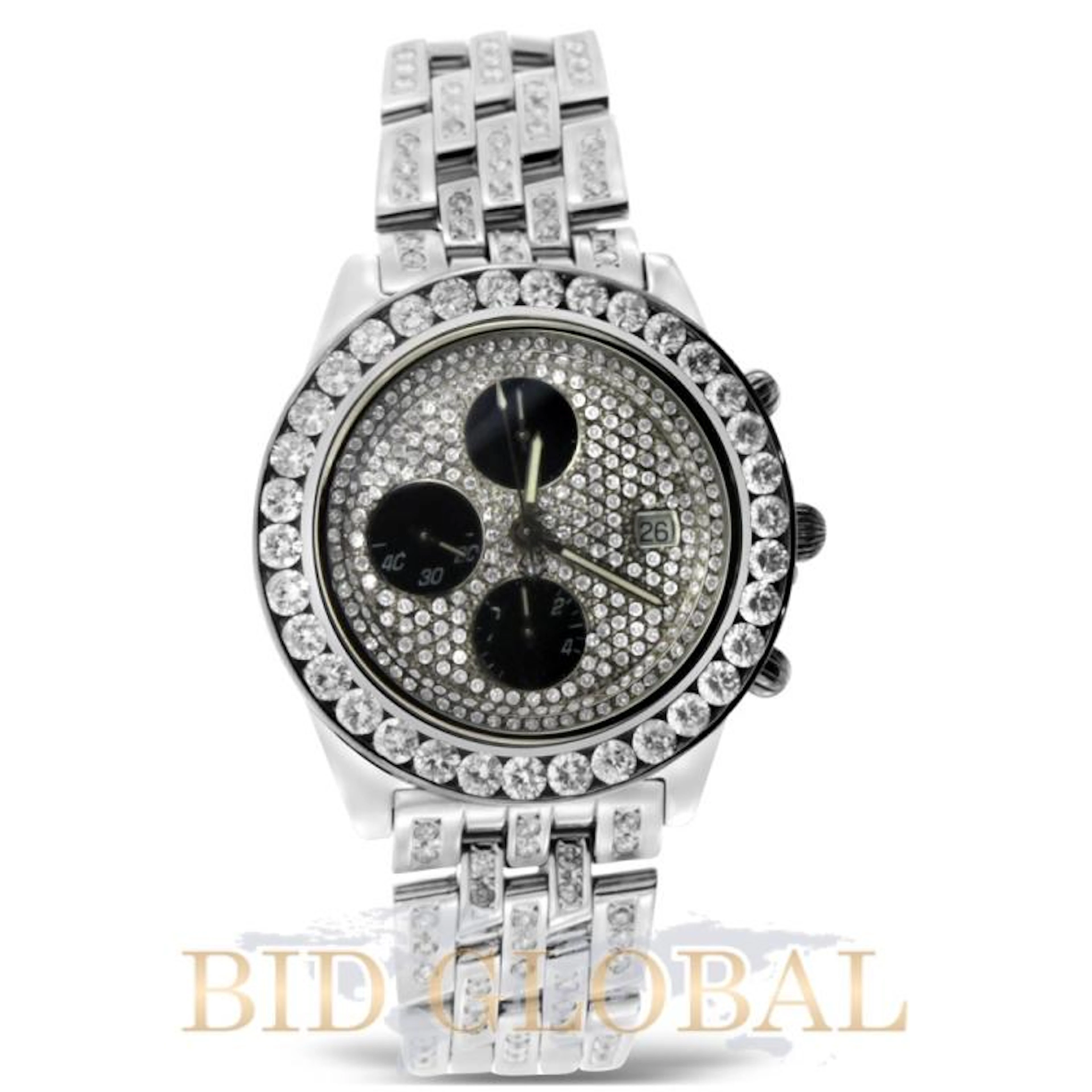 Men's Stainless Steel Diamond Breitling Crosswind . Appraisal Value: $12,400