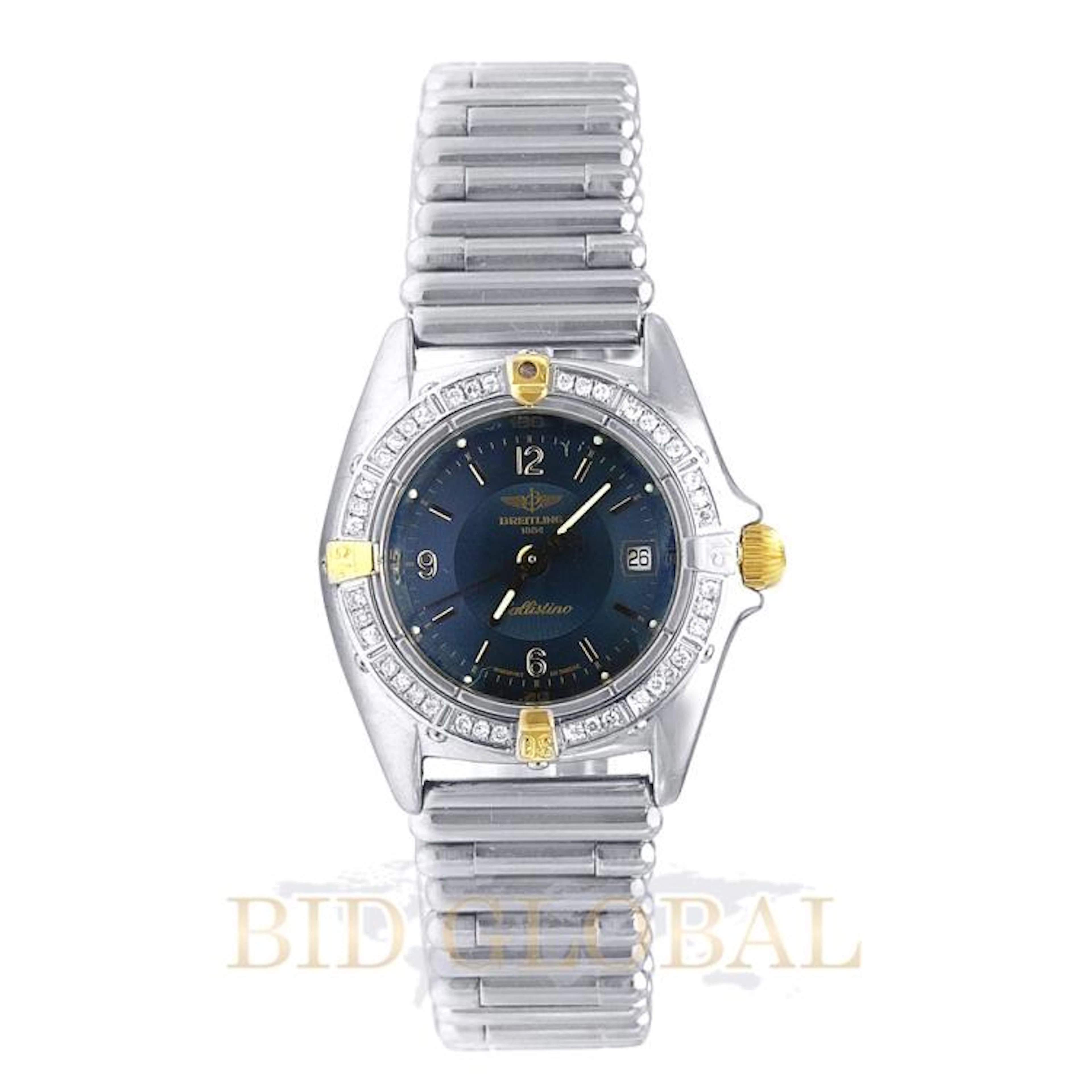 Stainless Steel 0.25ct 27mm Stainless Steel Breitling Callistino with Diamond Bezel. Appraisal Value: $3,200