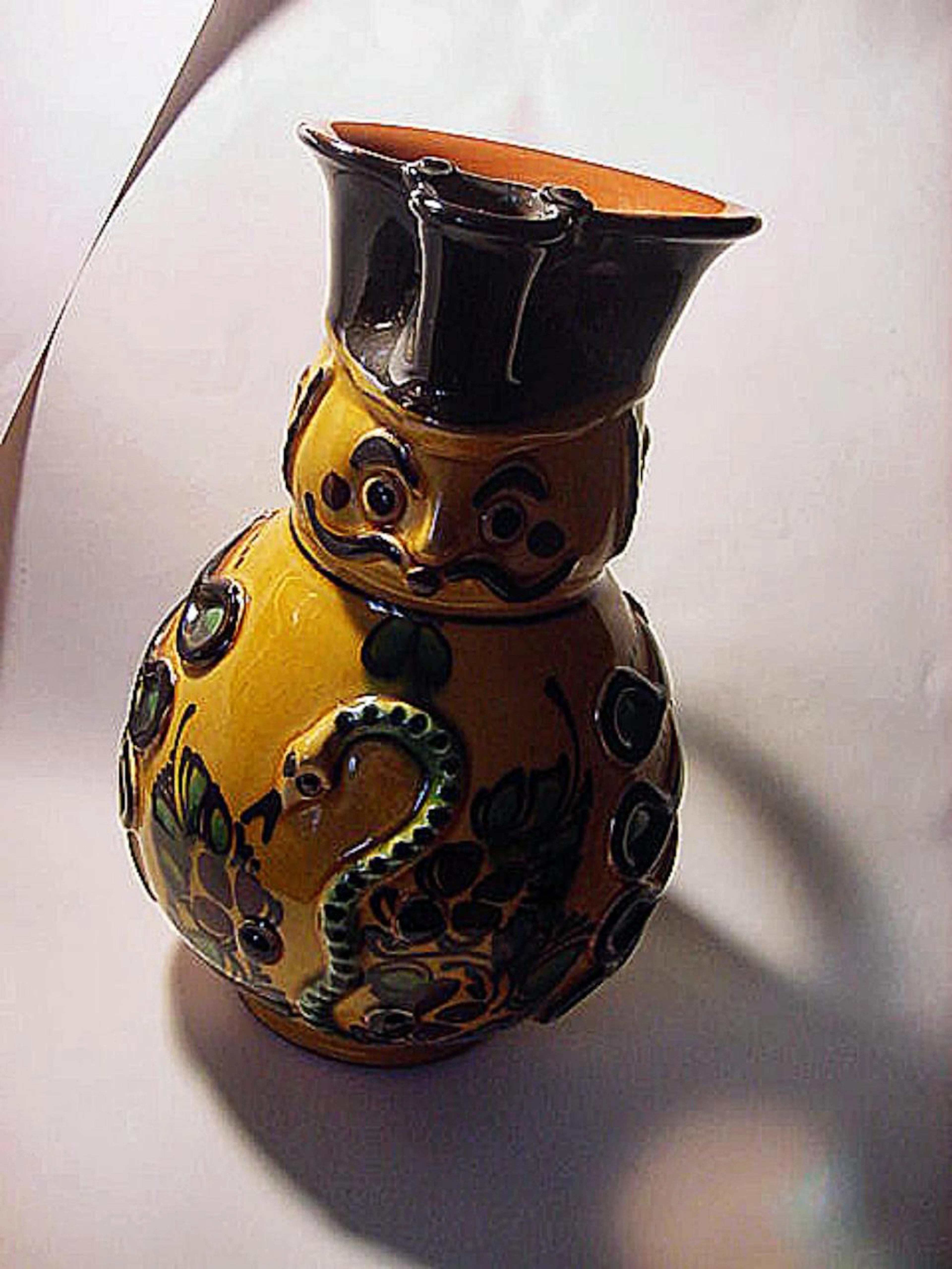 VINTAGE SIGNED HAND PAINTED CZECH DECANTER