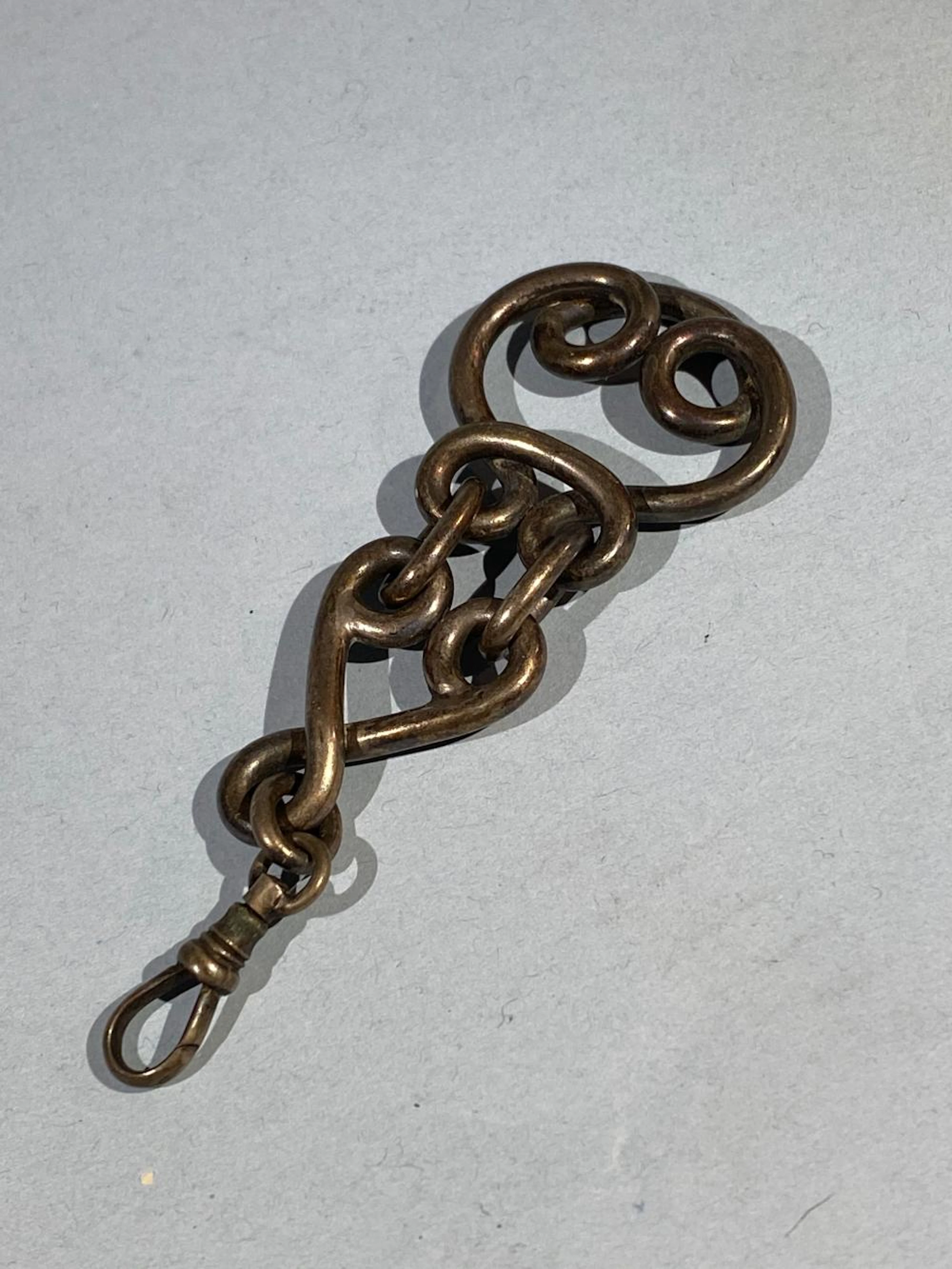 Antique Victorian Silver Handmade Heavy Solid Thick Pocket Watch Chain Fob