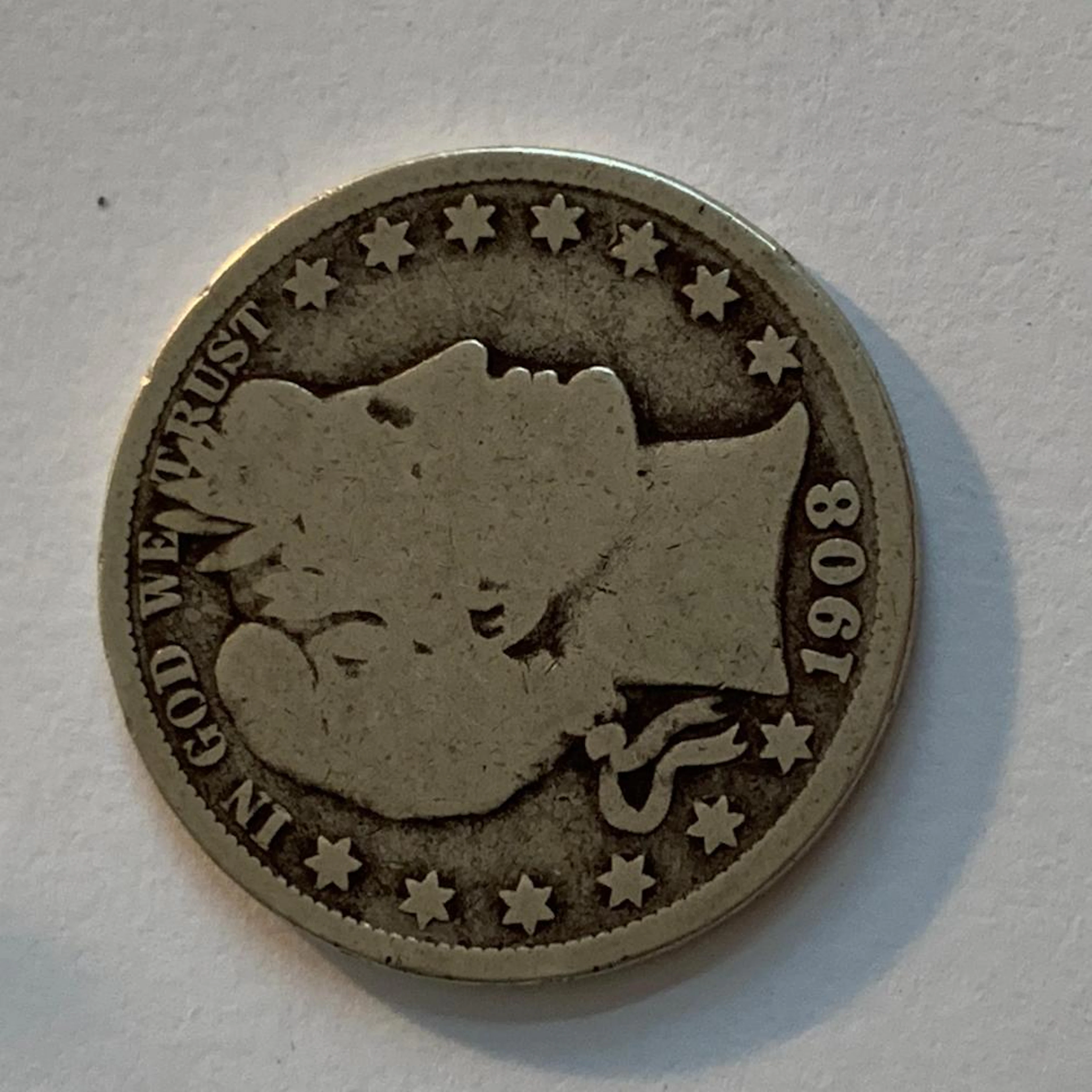 1908-D BARBER HALF DOLLAR