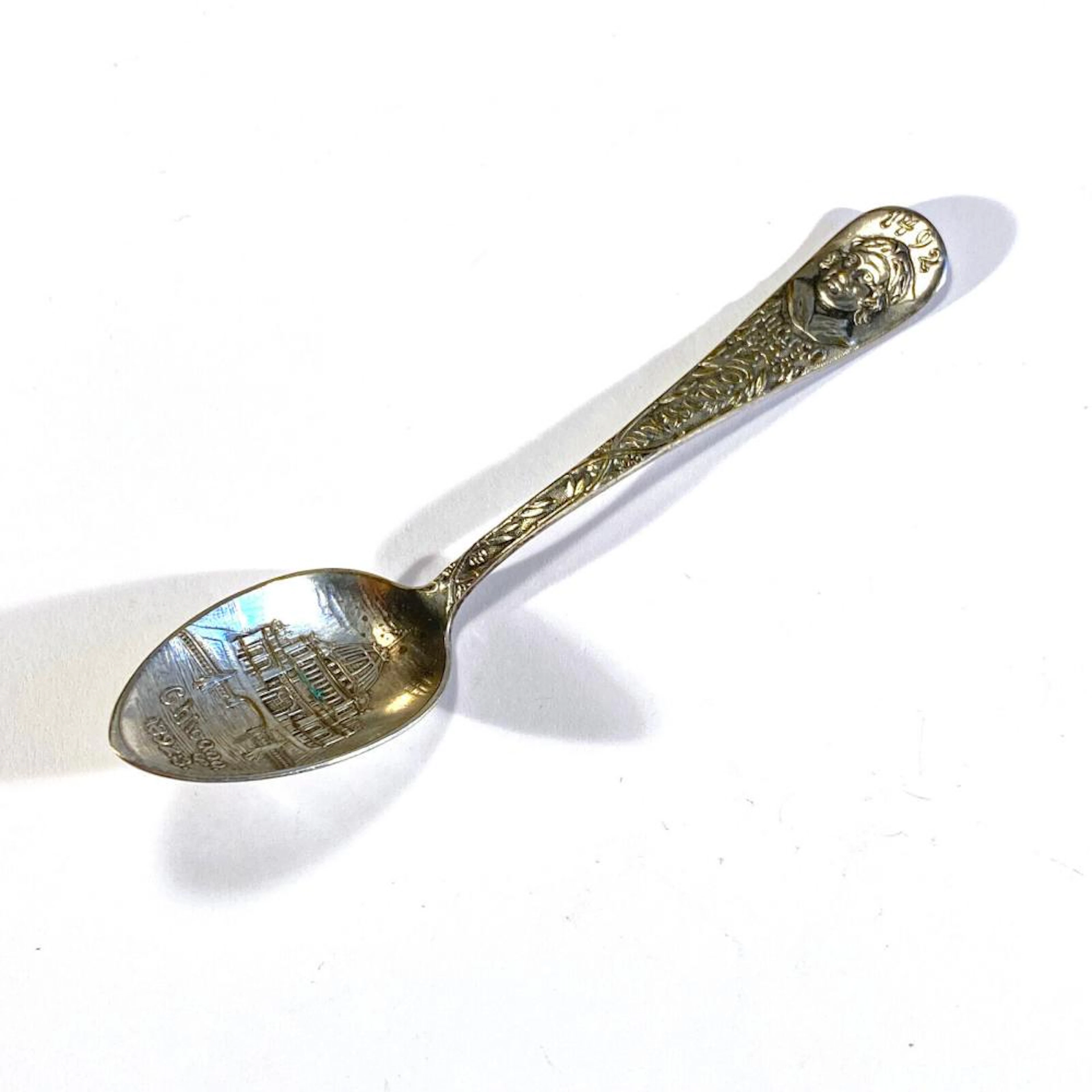 1893 WORLD'S FAIR CITY CHICAGO WF Souvenir Spoon 1492 CHRISTOPHER COLUMBUS