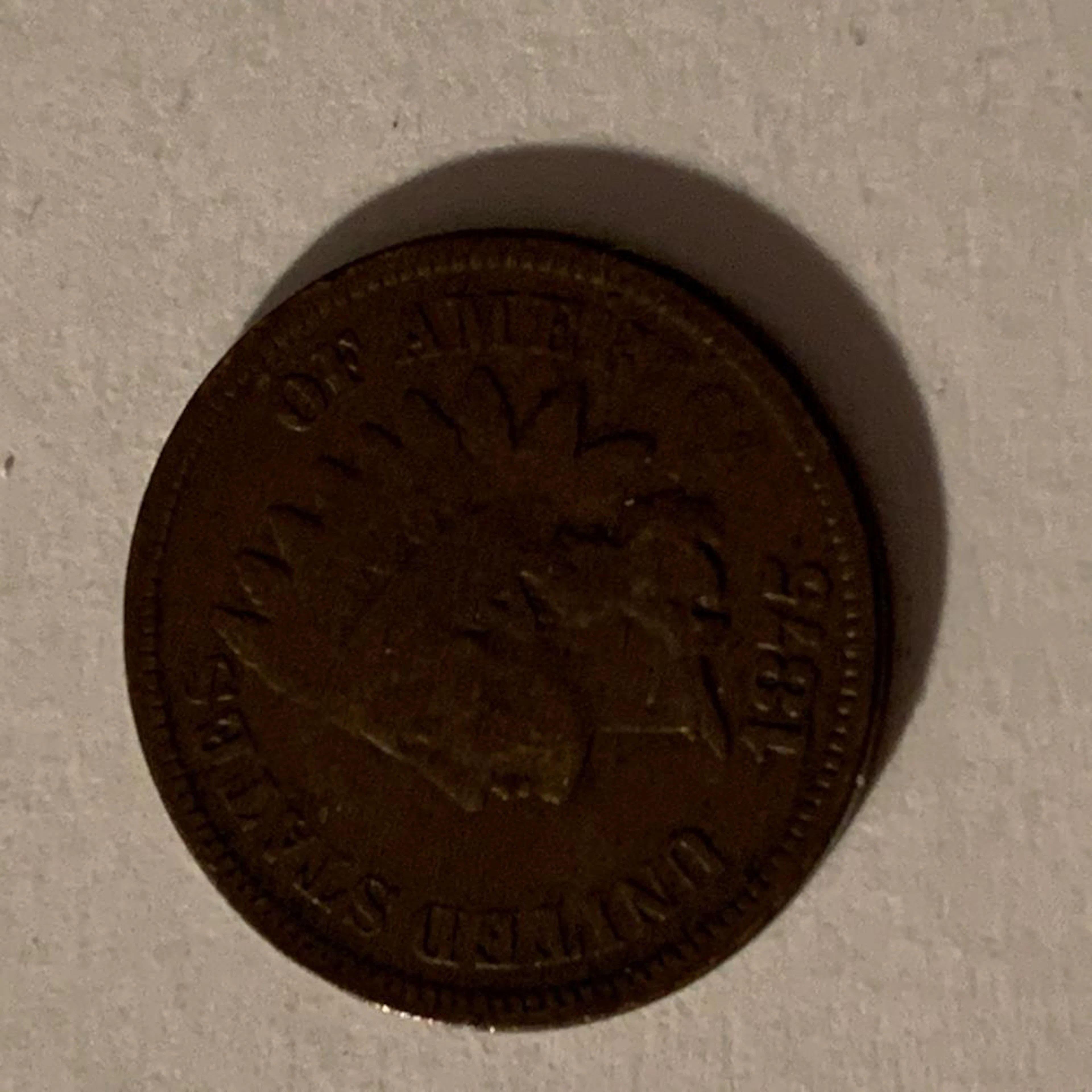 1875 INDIAN CENT