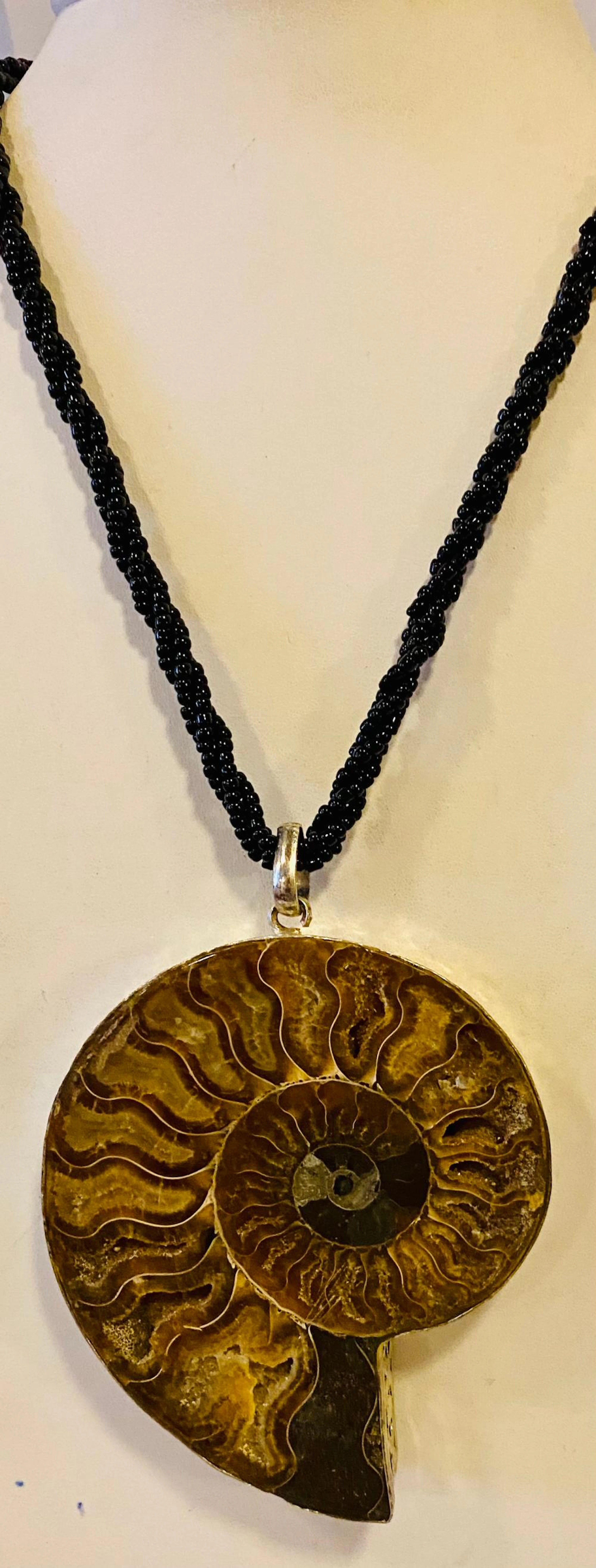 Ammonite pendant necklace fossil