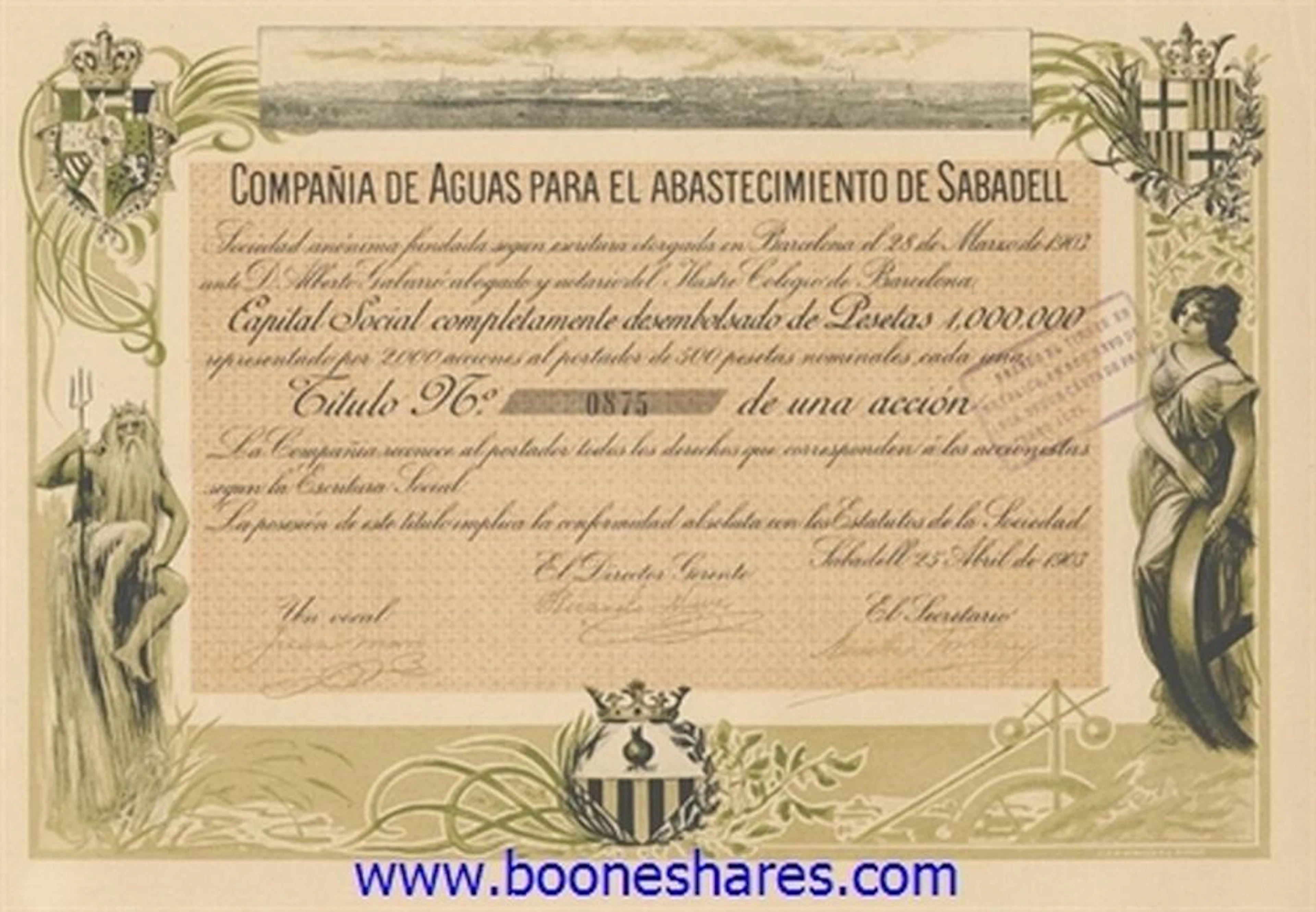 AGUAS PARA EL ABASTECIMIENTO DE SABADELL, CIA. DE