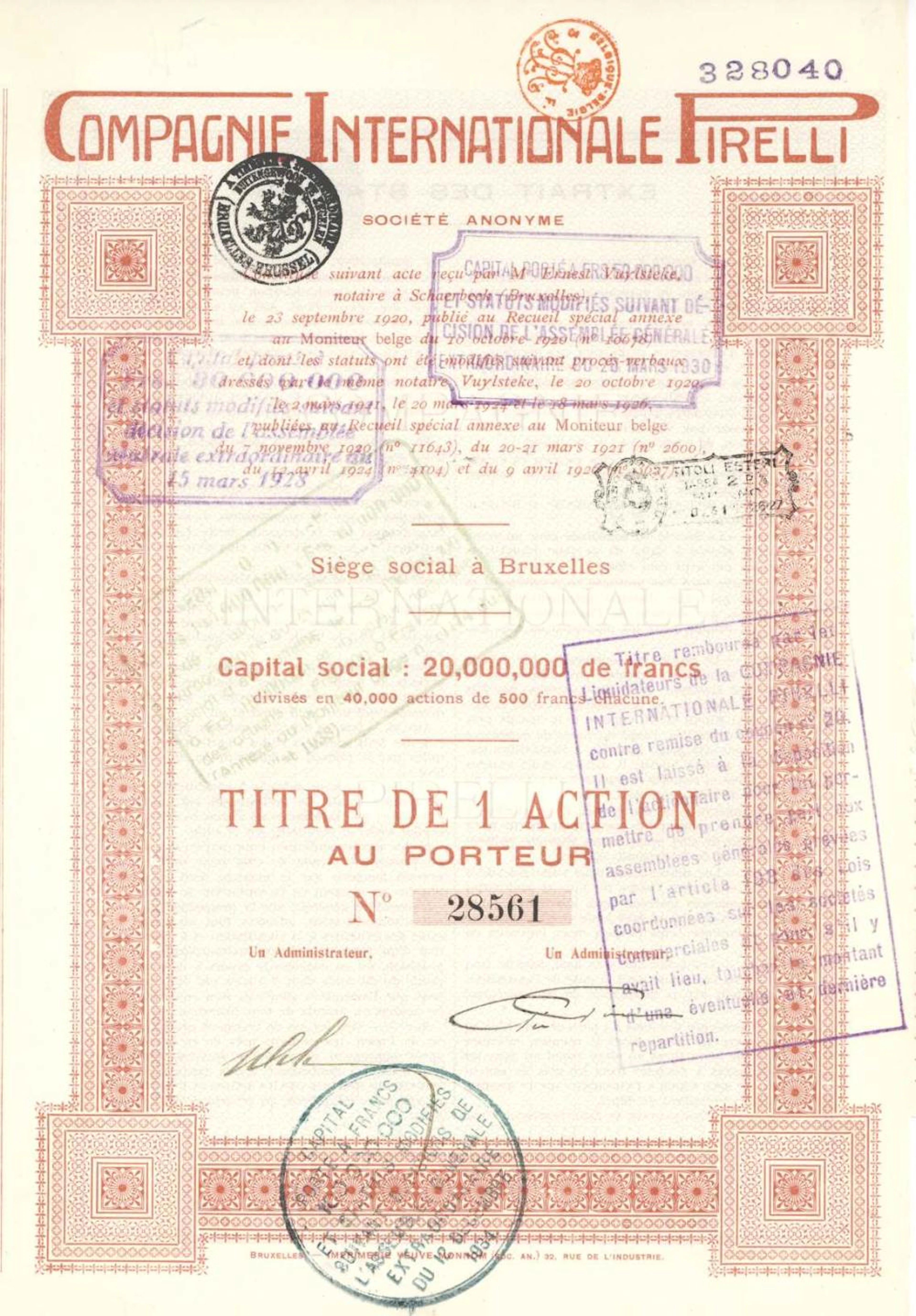 PIRELLI S.A., CIE. INTERNATIONALE