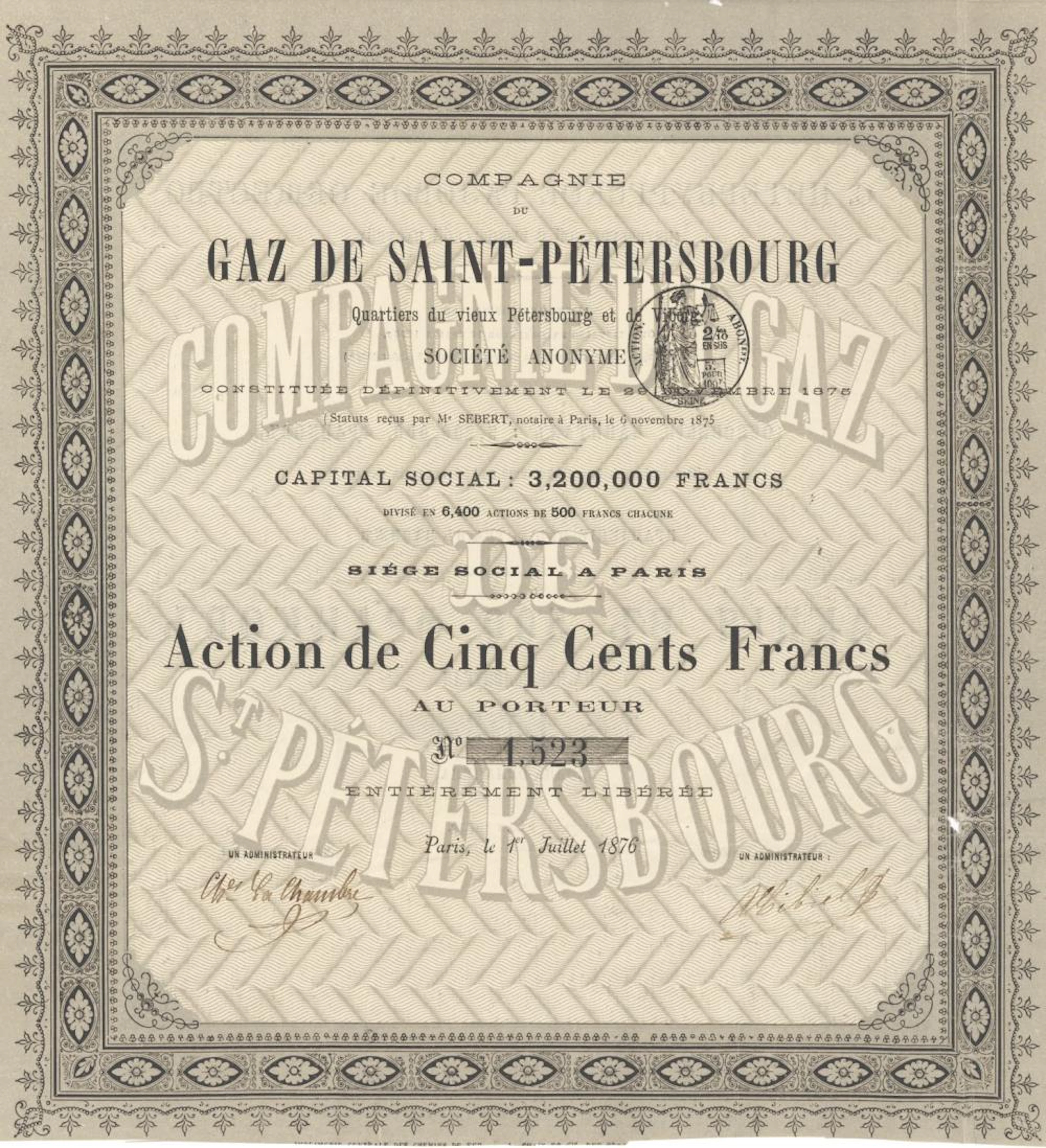GAZ DE SAINT-PETERSBOURG, CIE. DU