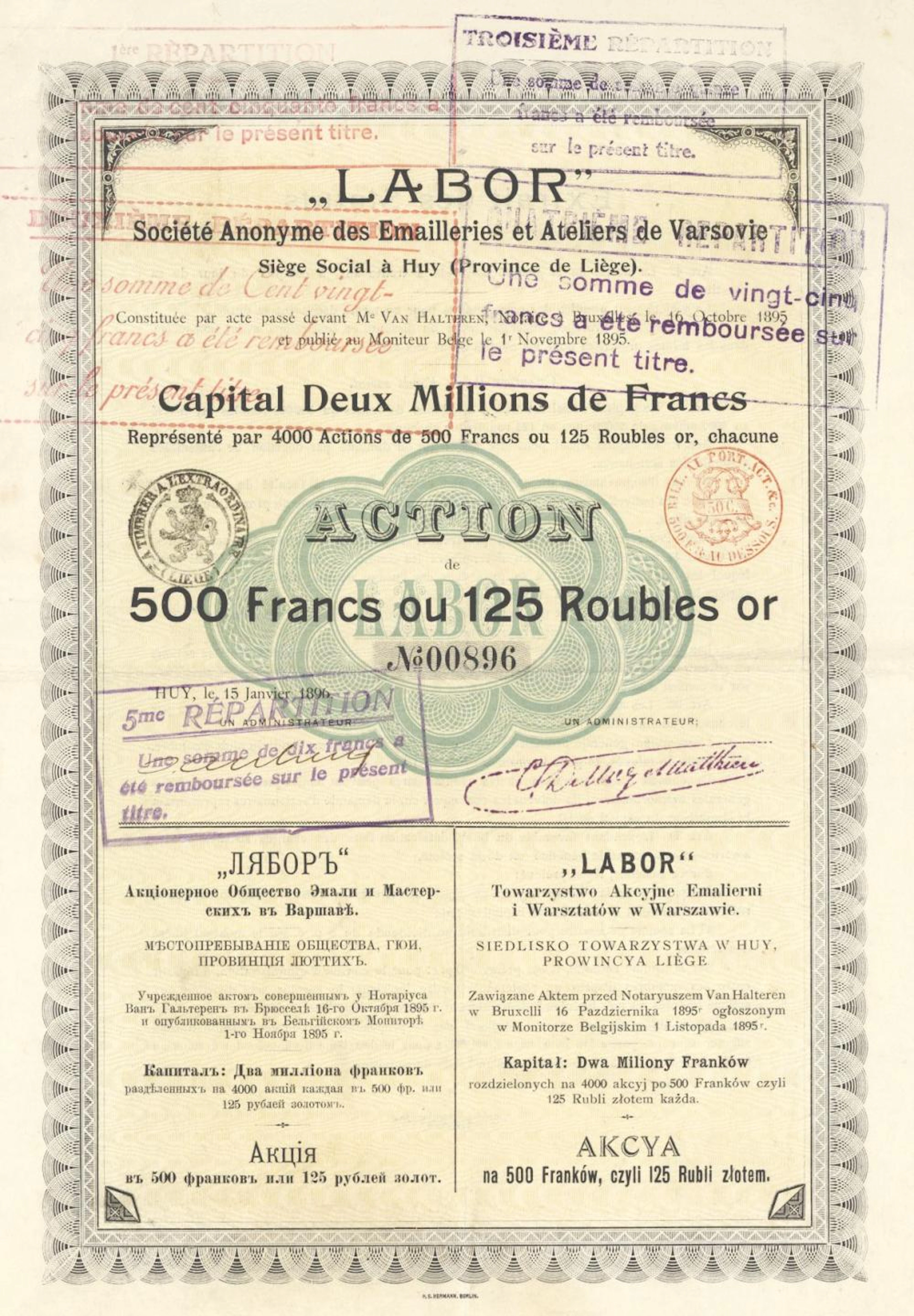 LABOR, S.A. DES EMAILLERIES ET ATELIERS DE VARSOVIE