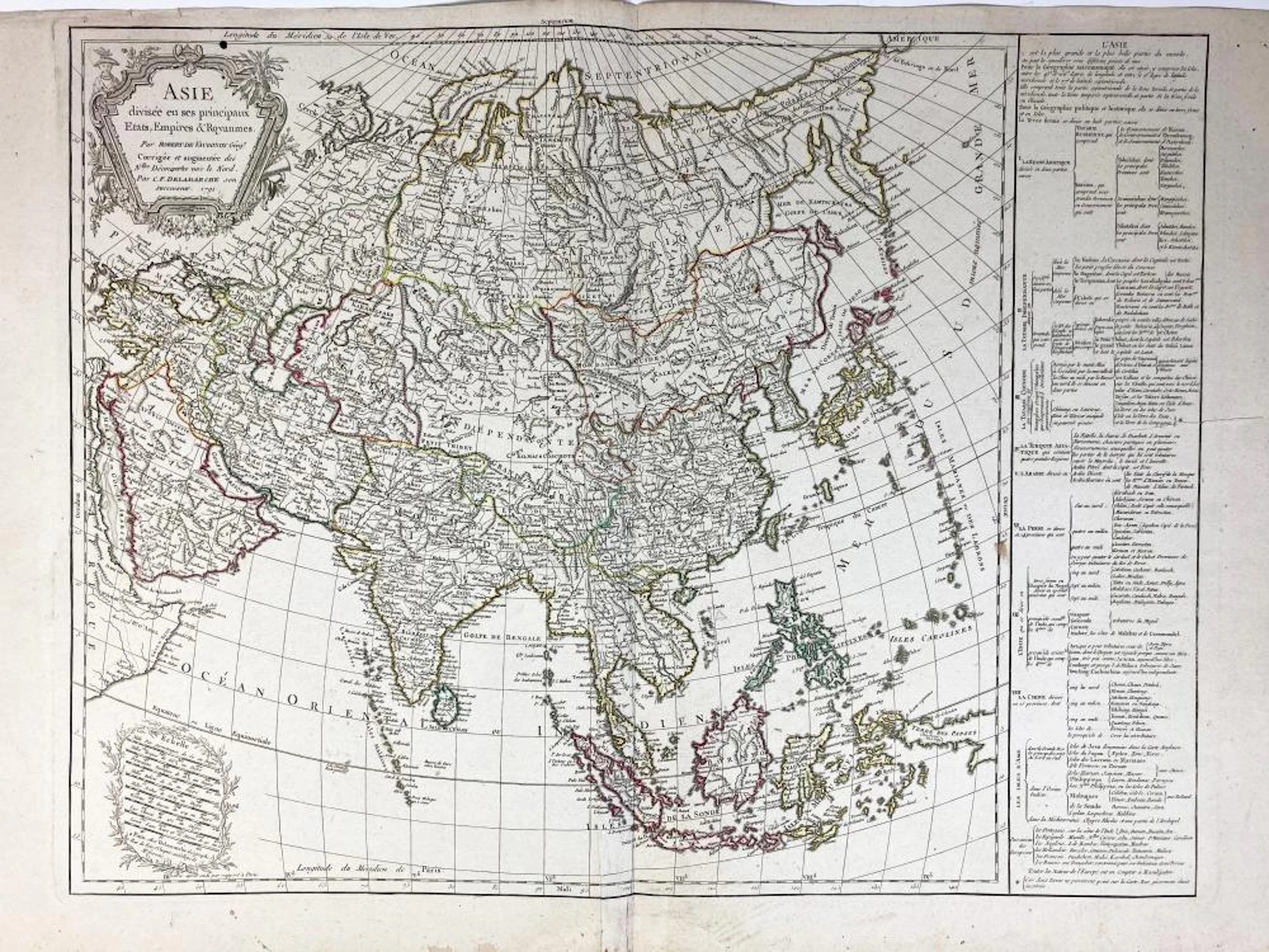 ASIA -- "ASIE divisée en ses principaux Etats, Empires & Royaumes par Robert de