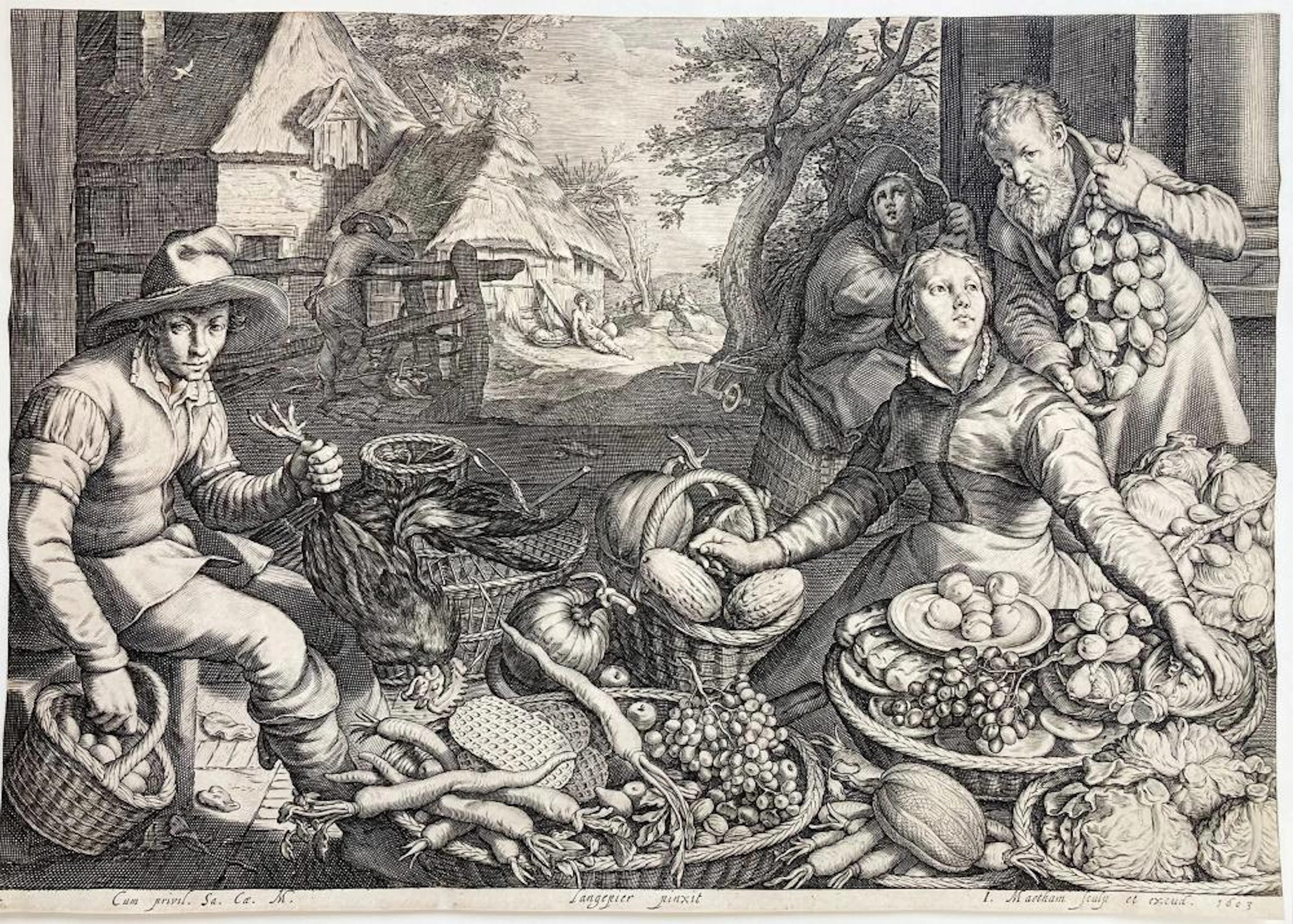 MATHAM/MAETHAM, Jacob (1571-1631). ("Market Scene, the Rest on the Flight into