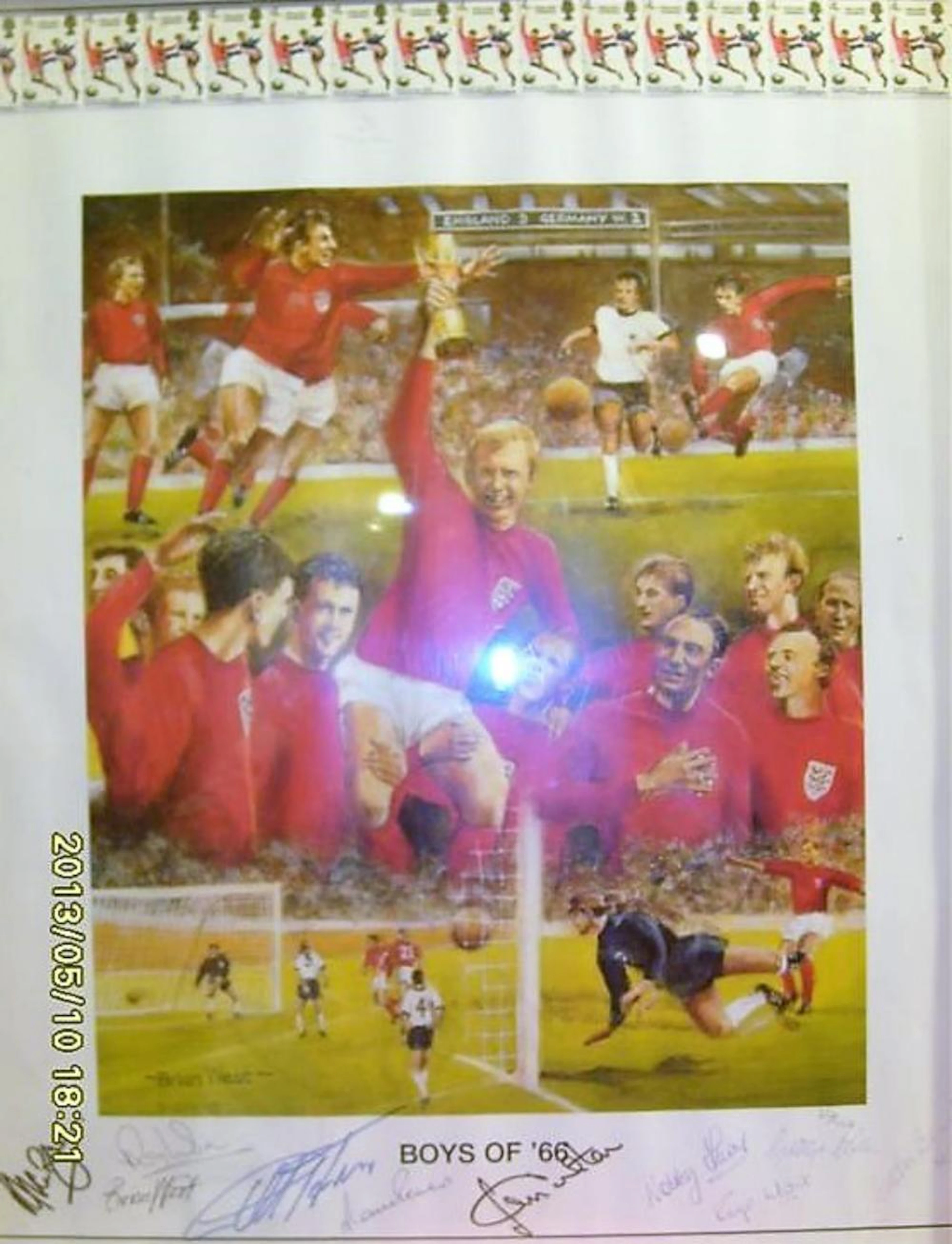Lot 449 - World Cup 1966 Print signed by 8 players