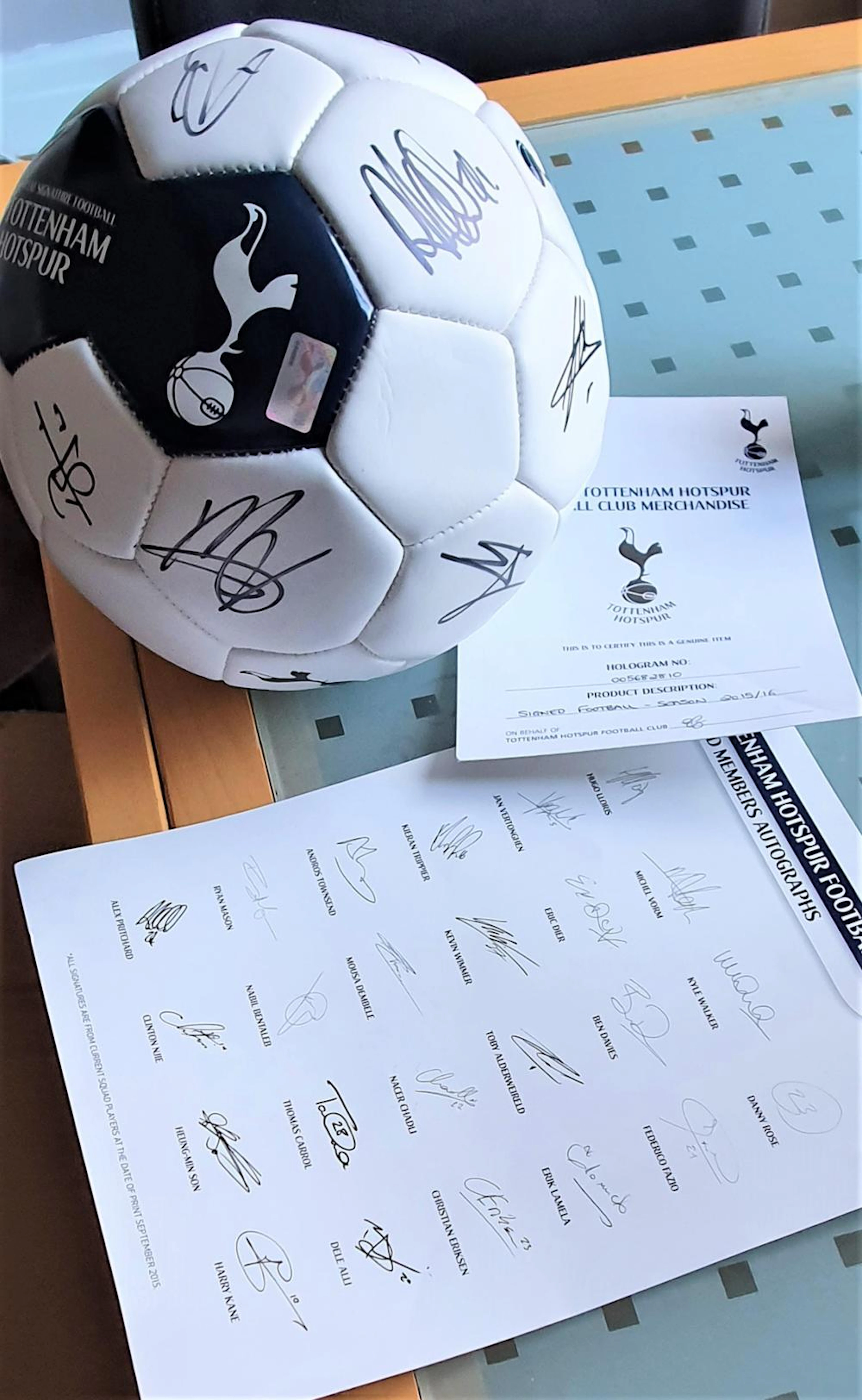 Lot 52 - Signed Tottenham Football direct from the...