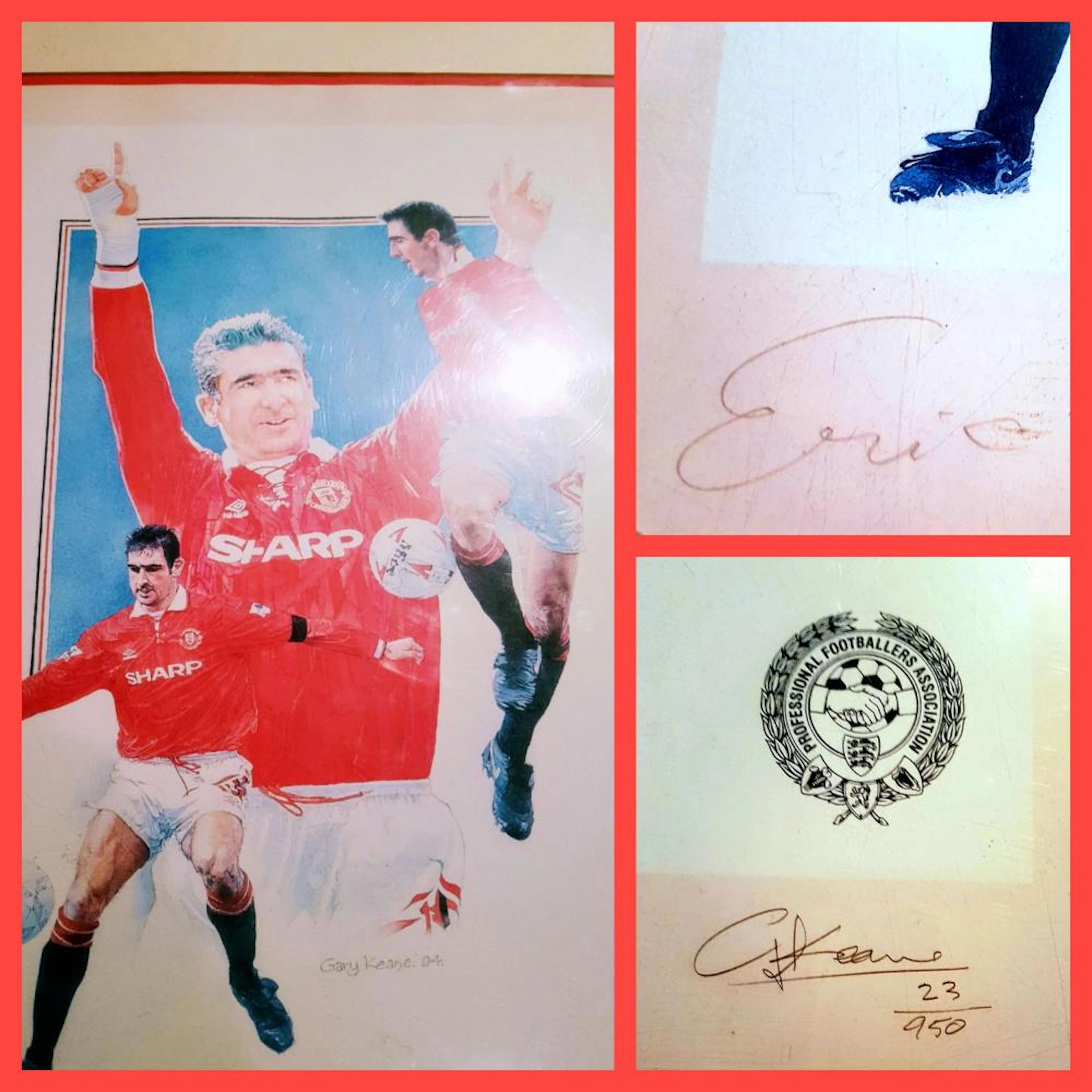 Lot 30: Signed & framed 1994 print of LEGEND Eric Cantona...