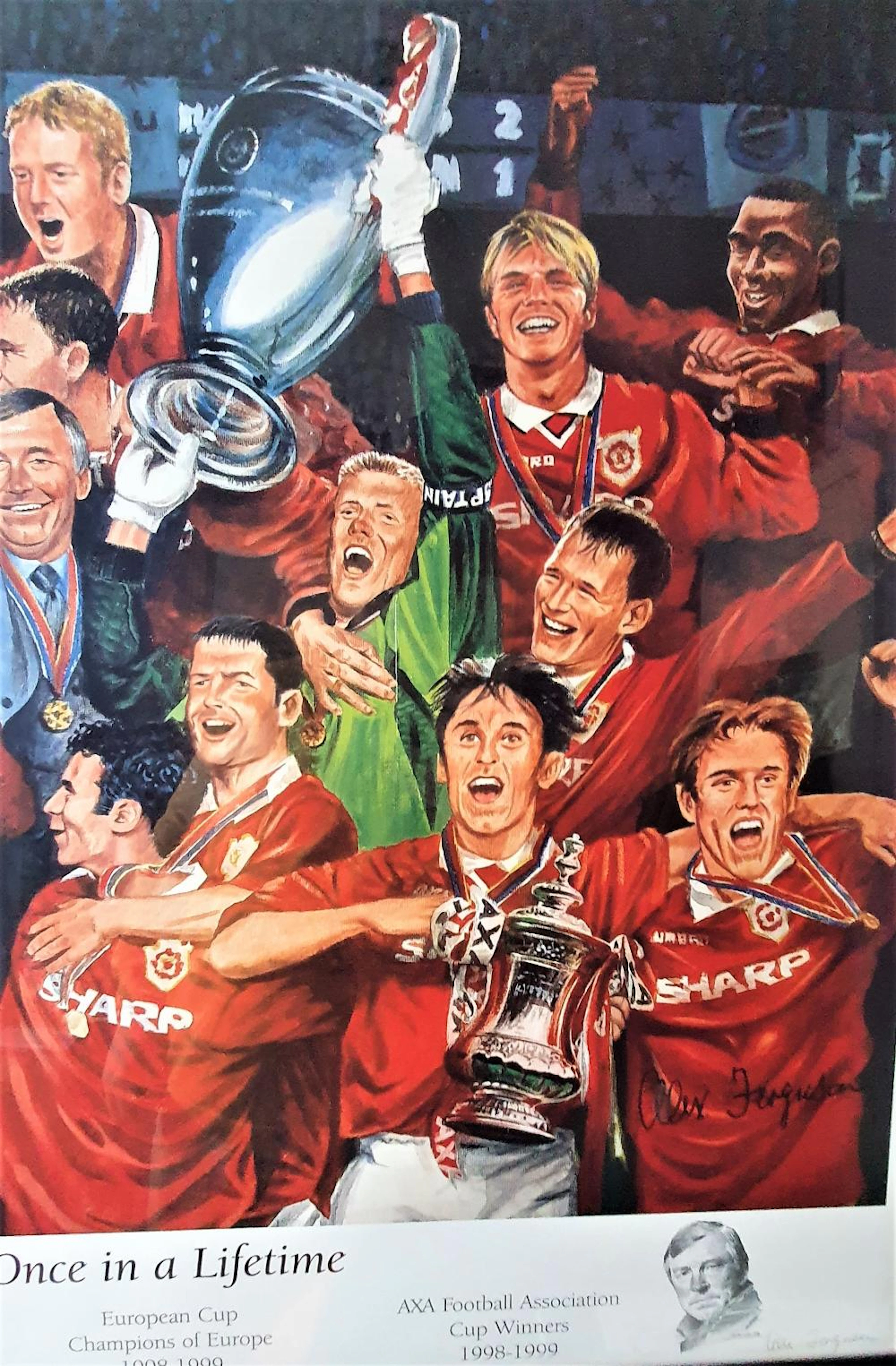 Lot 91: Large Framed Champions League print showing...