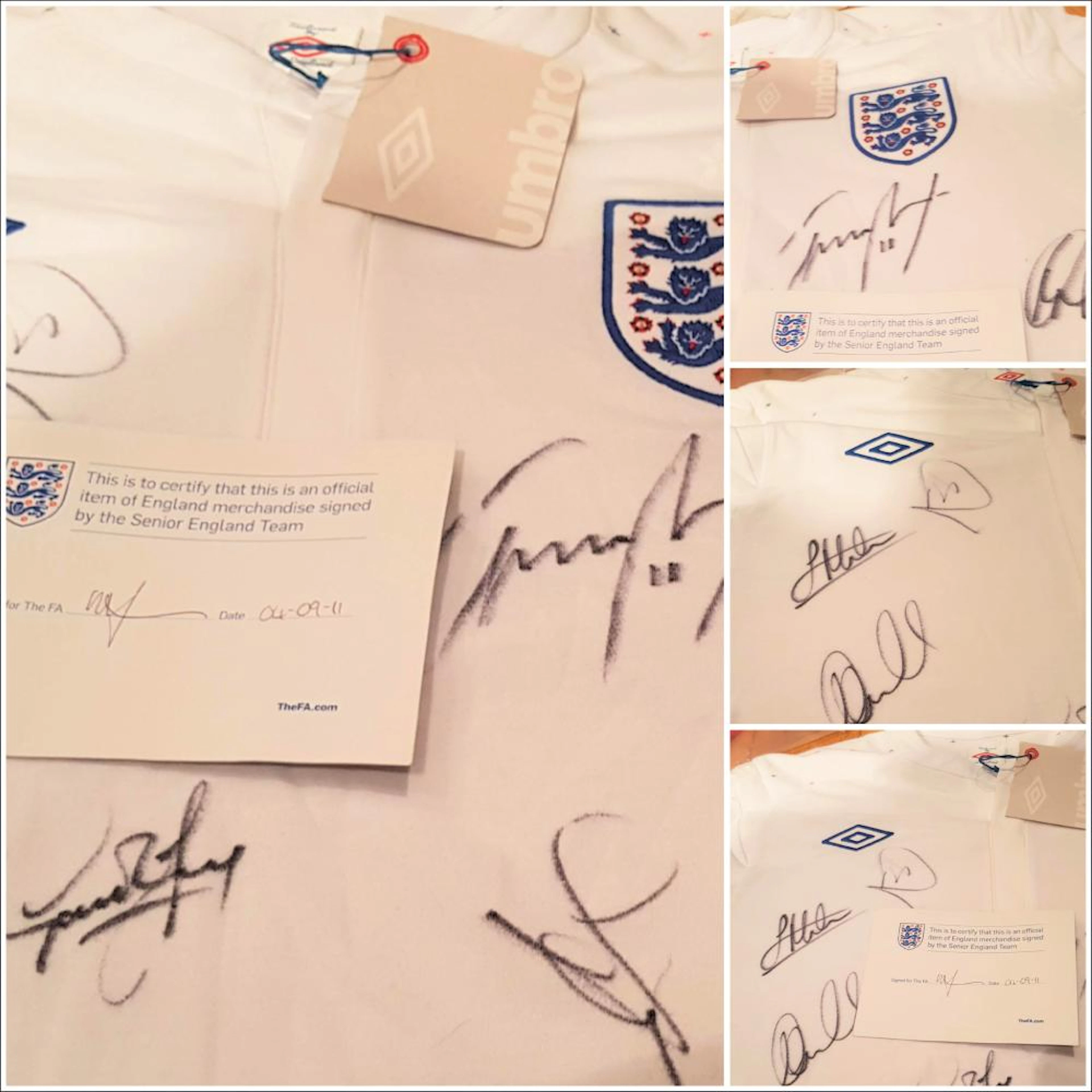 Lot 74: England signed 2010 - 2011 Football Shirt