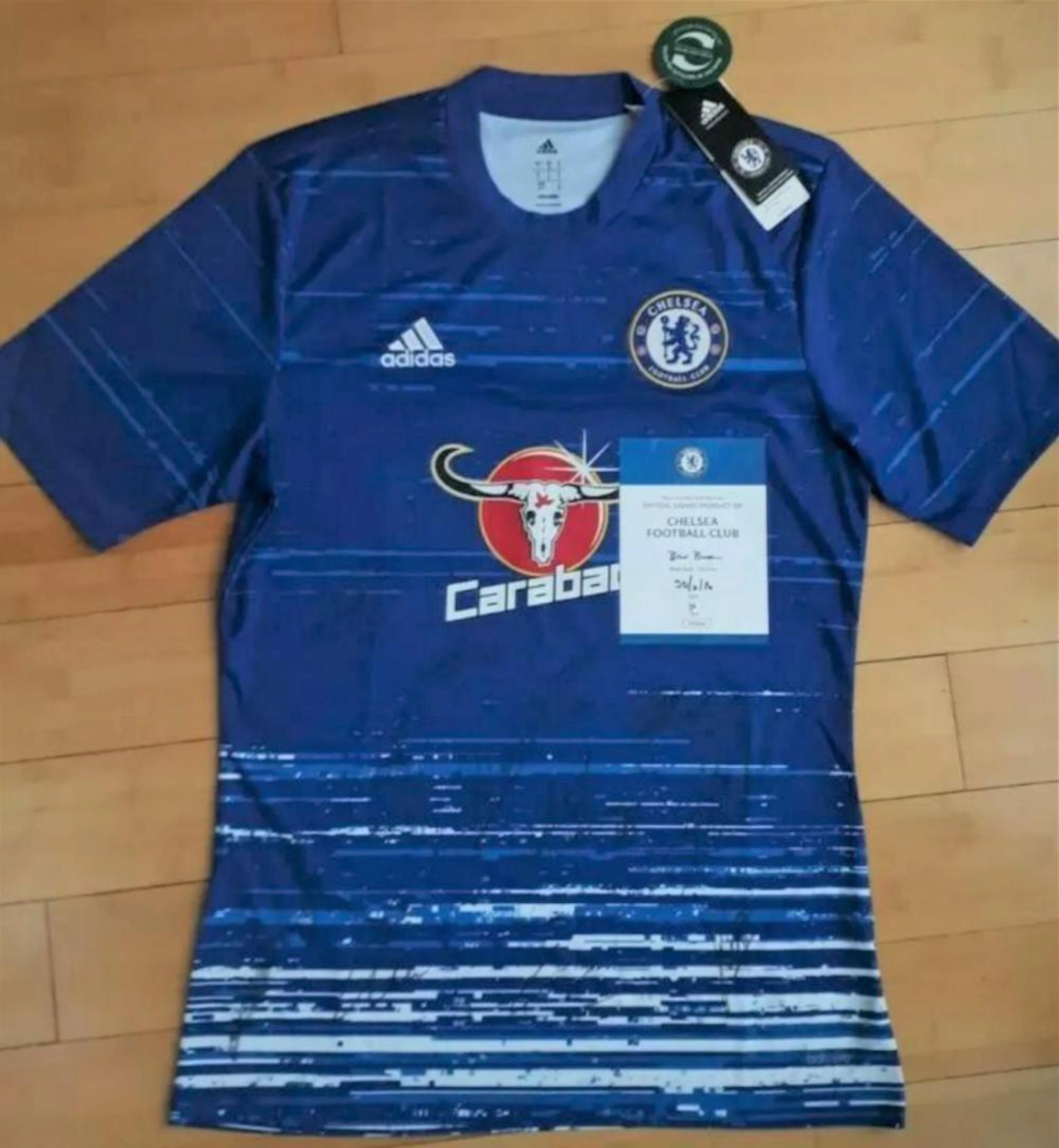 Lot 50 - Multi -Signed 2016 Chelsea training shirt from the Club with Club COA
