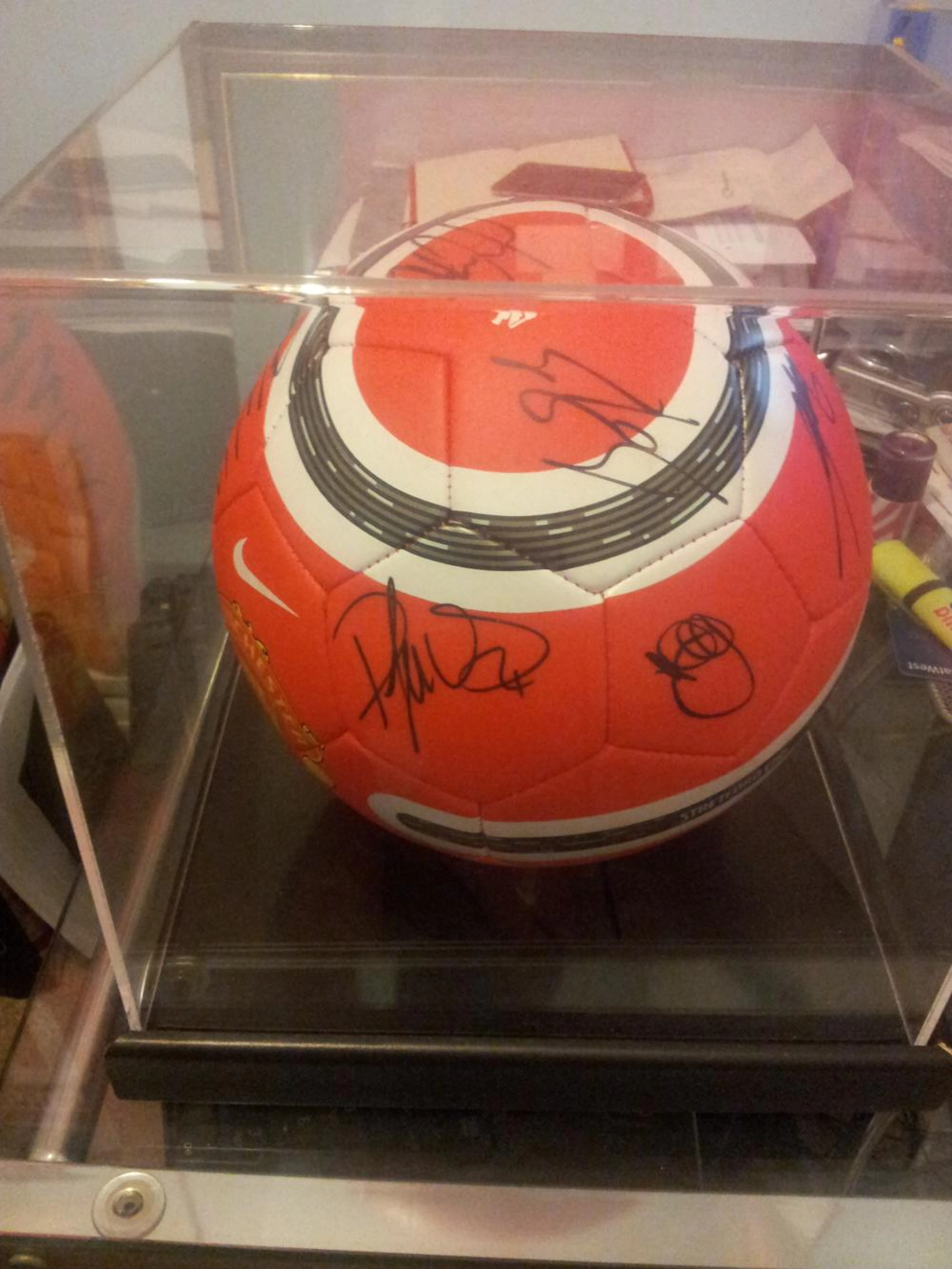 Lot 80 - Signed Manchester United Football signed by players such as Carrick
