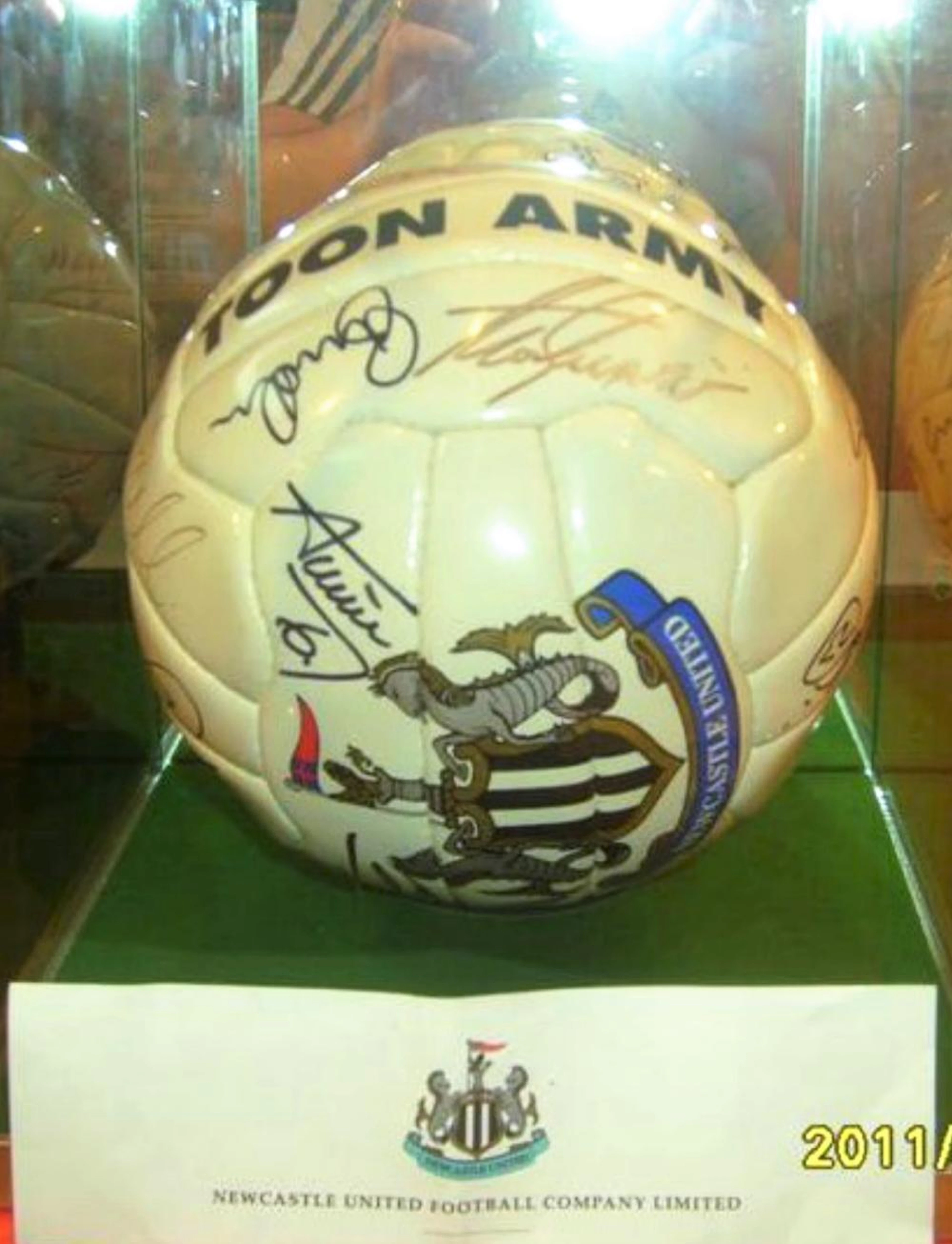 Lot 147: Signed Newcastle Football - Direct from the Club Plus Complement slip
