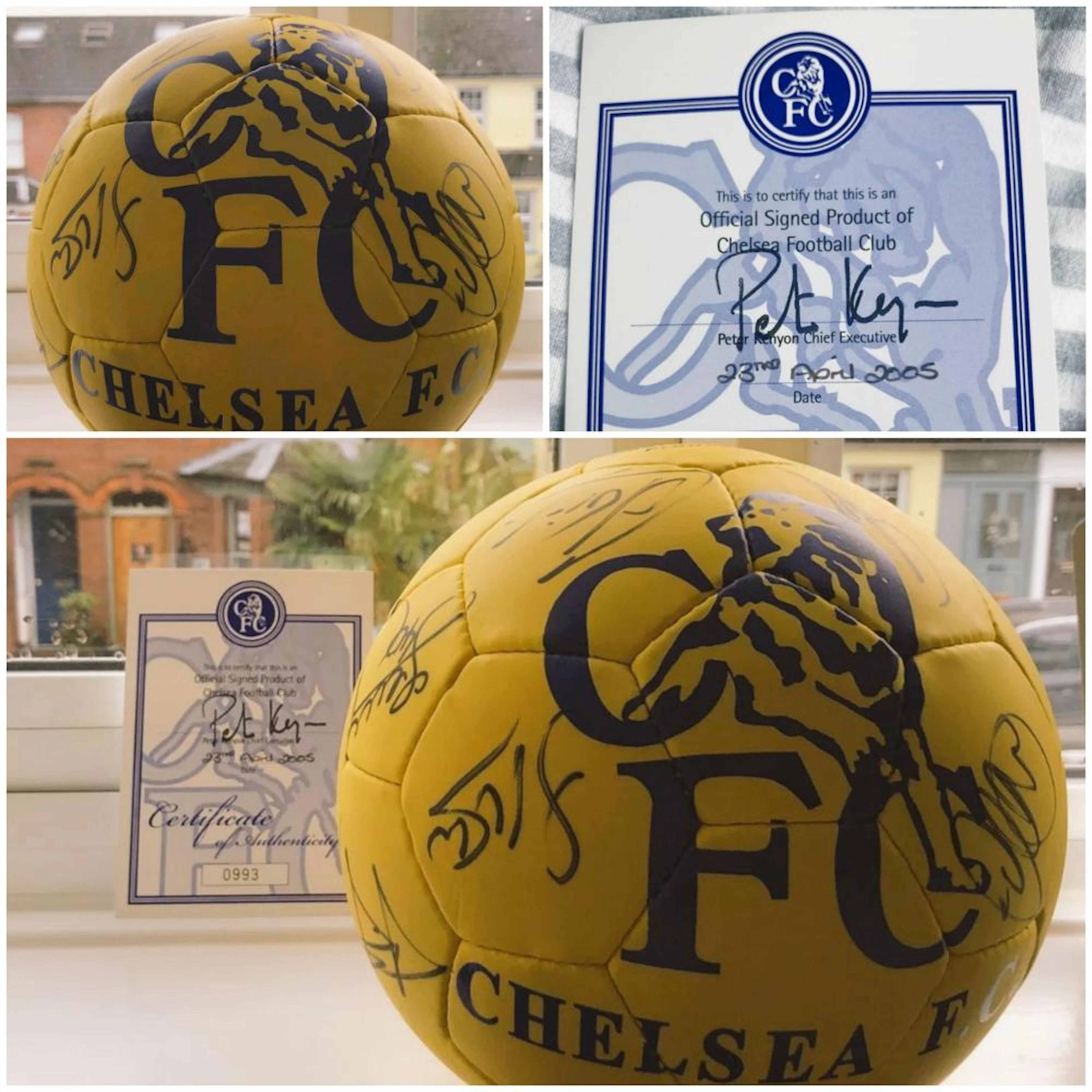 Lot 43 - Multi Signed 2004/2005 Chelsea Football (yellow...