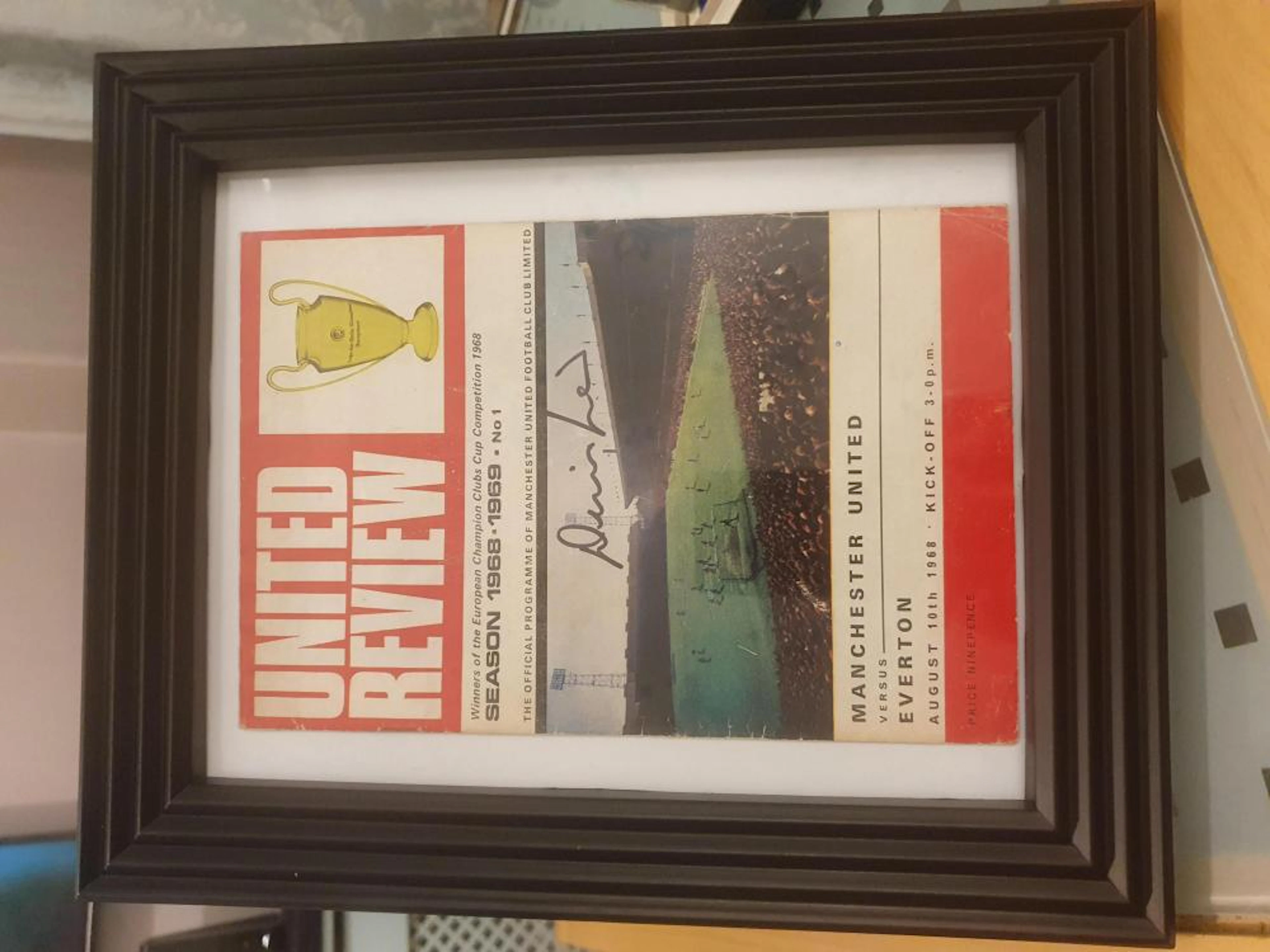 Lot 109 - Denis Law signed programme from 10th August...
