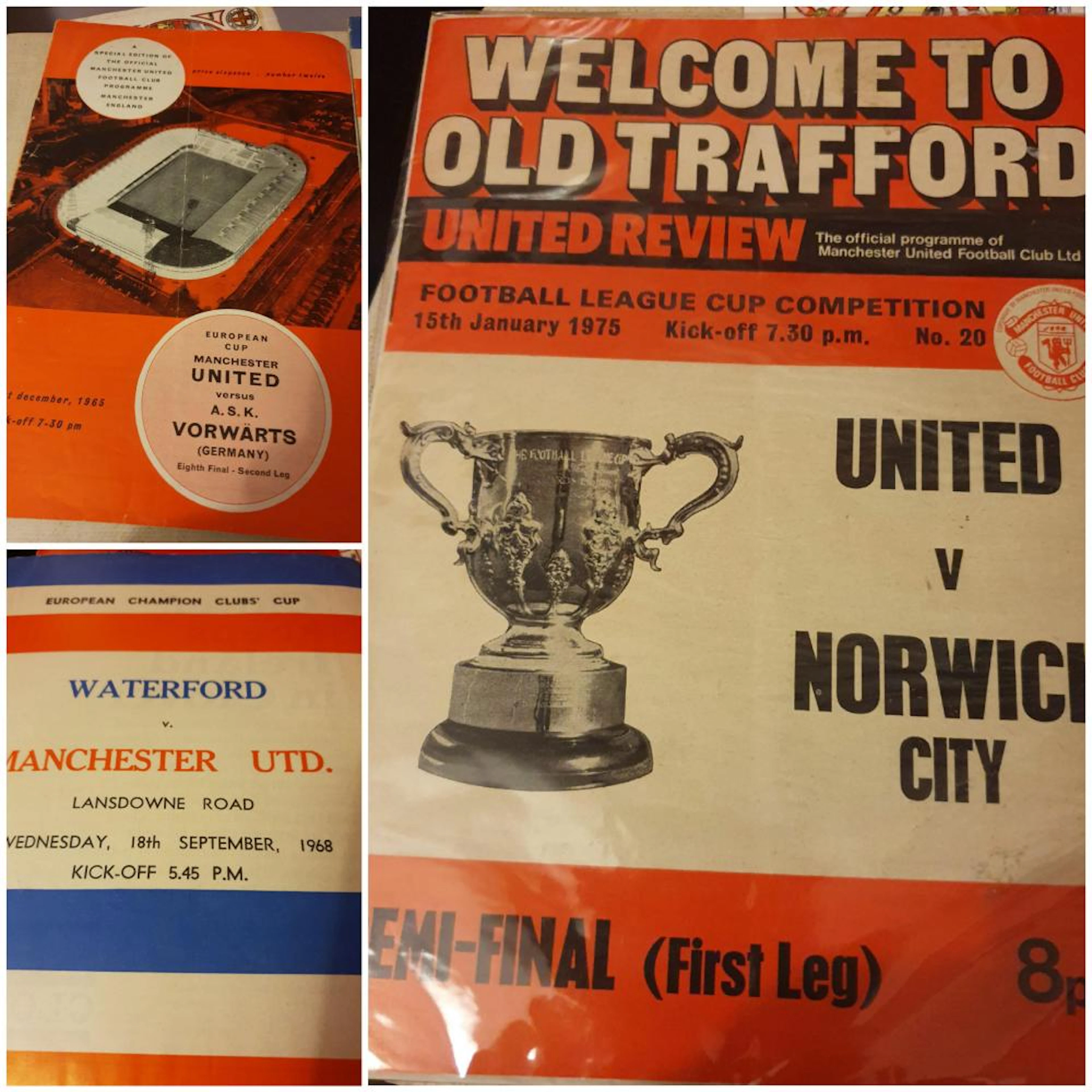 Lot 142 - 3 Manchester United Programmes 1