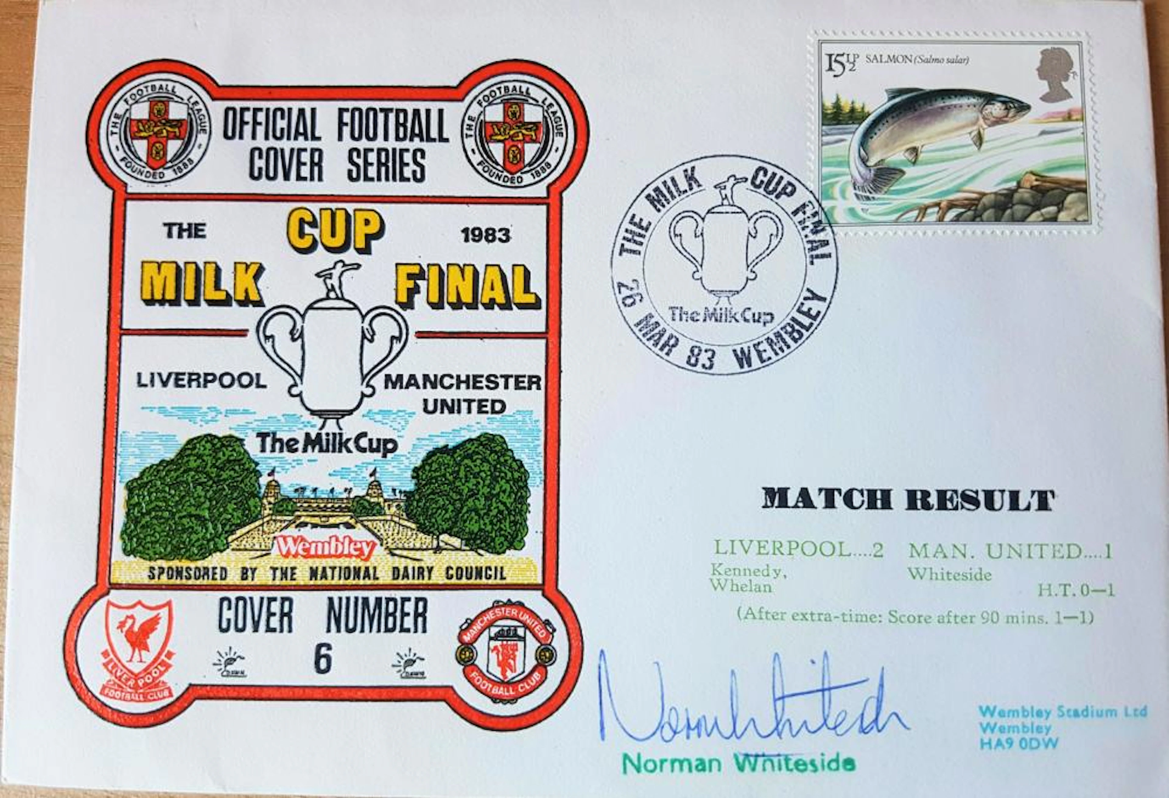 Lot 136: FDC signed by United's Norman Whiteside