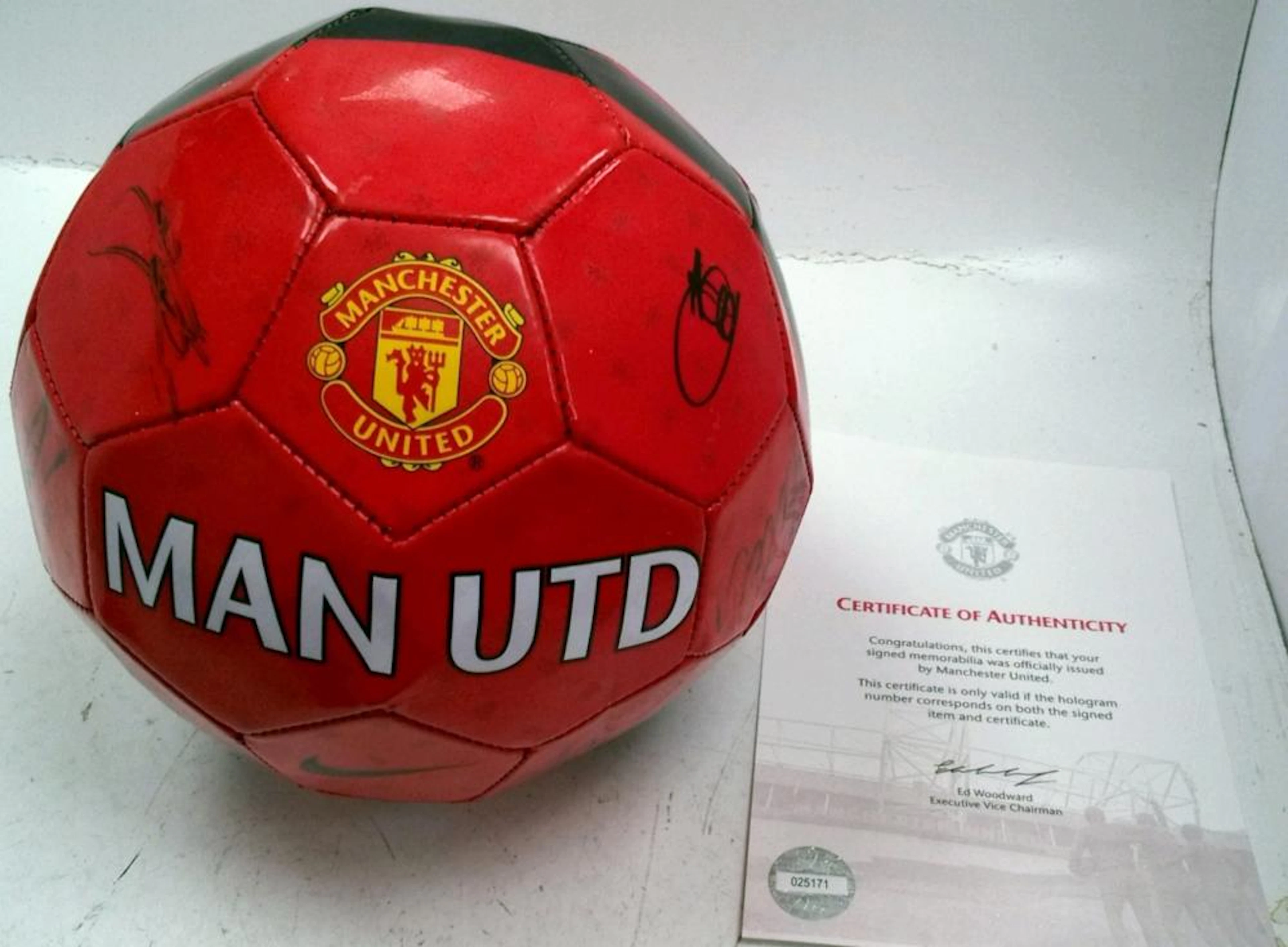 Lot 38 - Signed Manchester United Football which was...