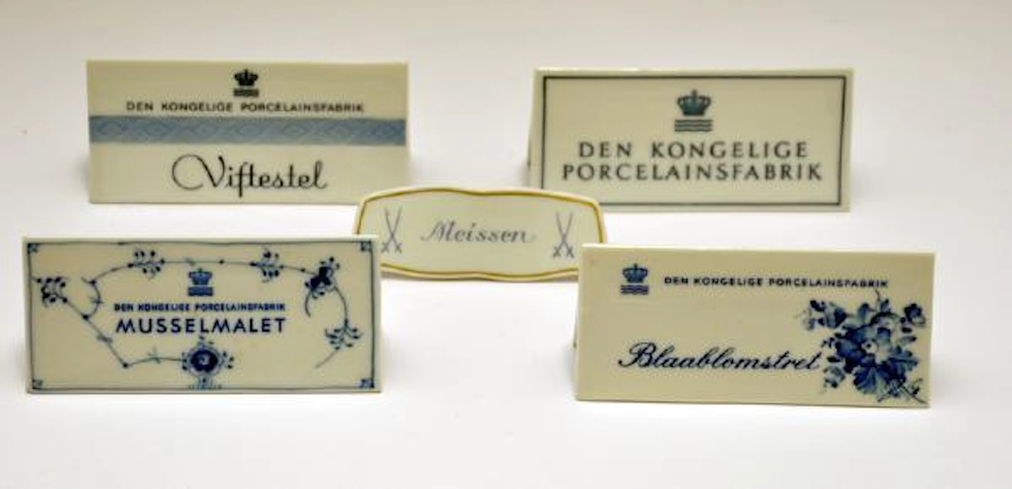 Porslinsskyltar Den Kongelige Porcelainsfabrik 5 Stycken