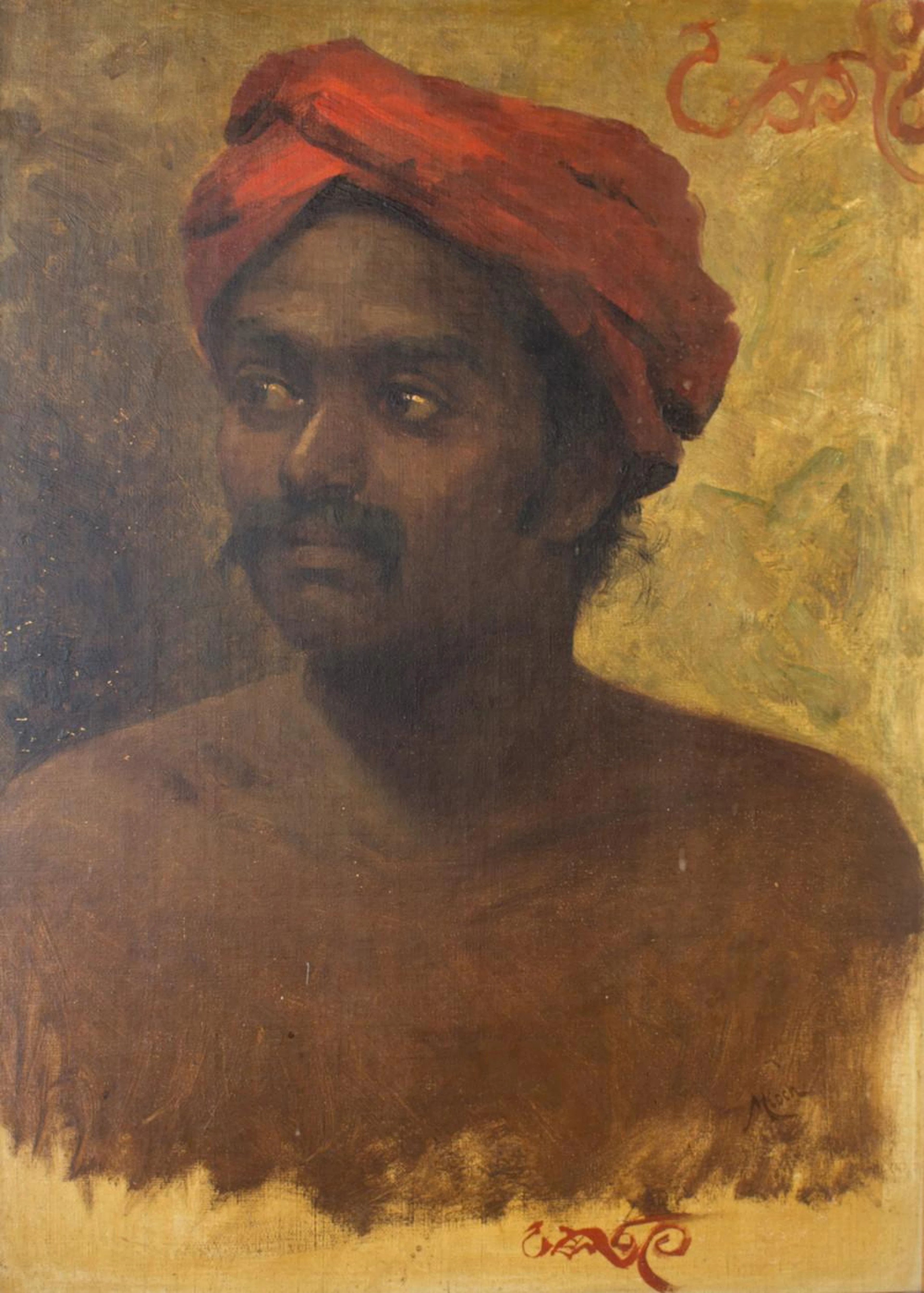 Michel Koch (1853-1927), 'Orientale mit rotem Turban' / 'An