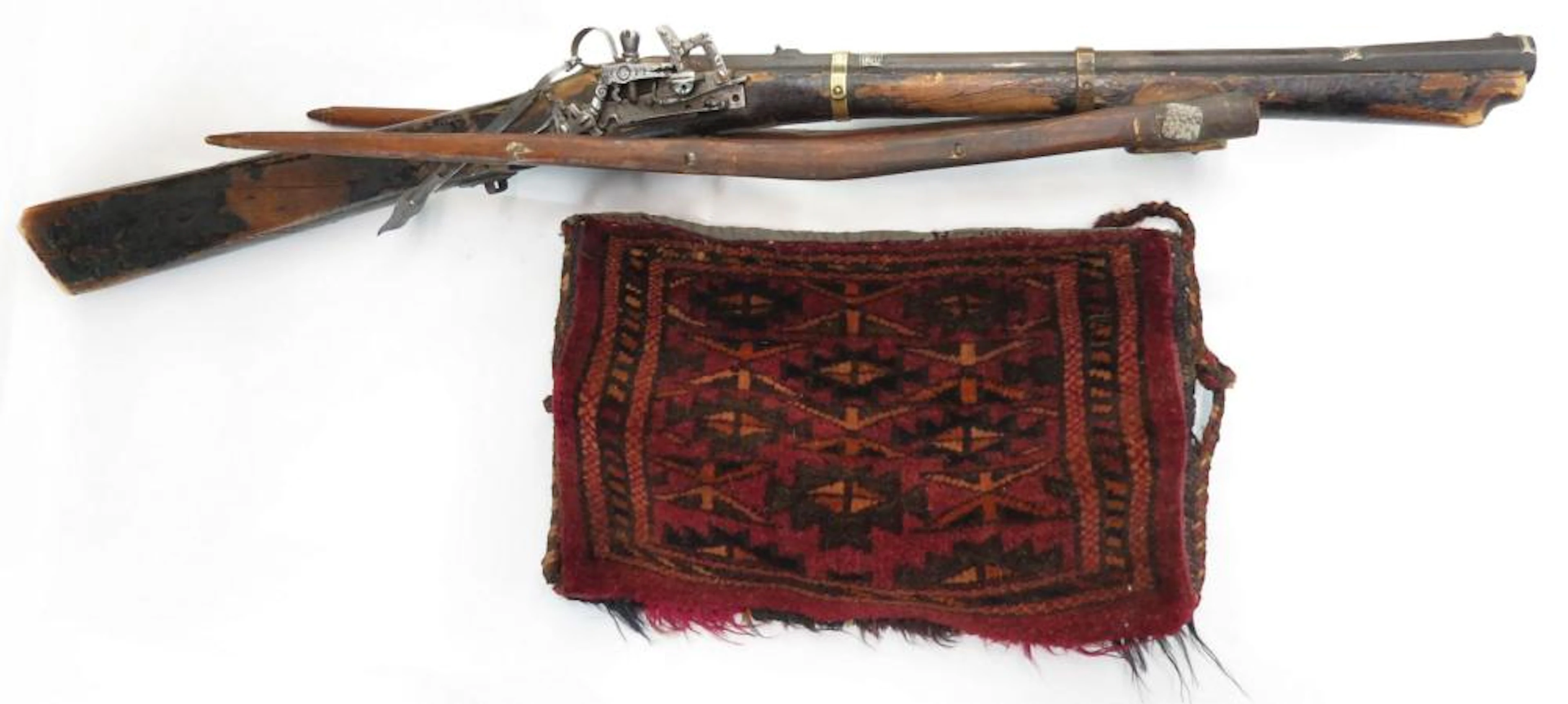 A RARE MONGOLIAN SNAPLOCK MUSKET & ACCESSORIES