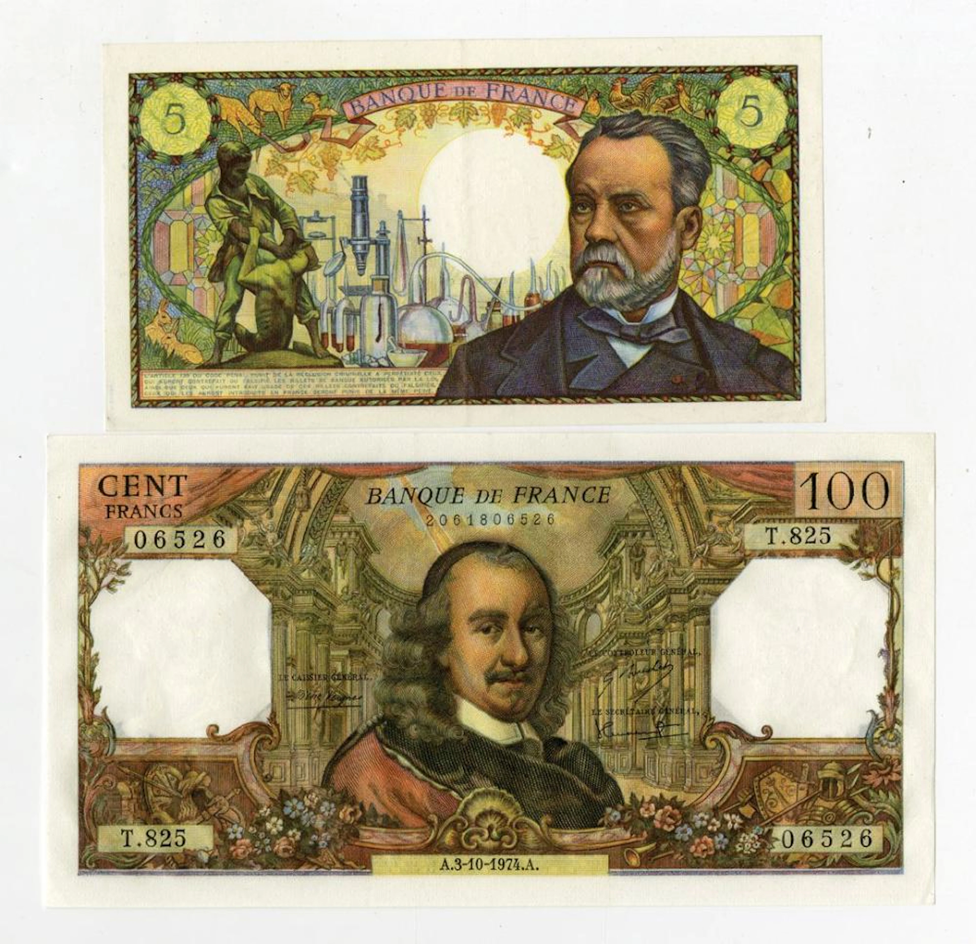 Banque de France, 1969-74, Pair of Issued Banknotes